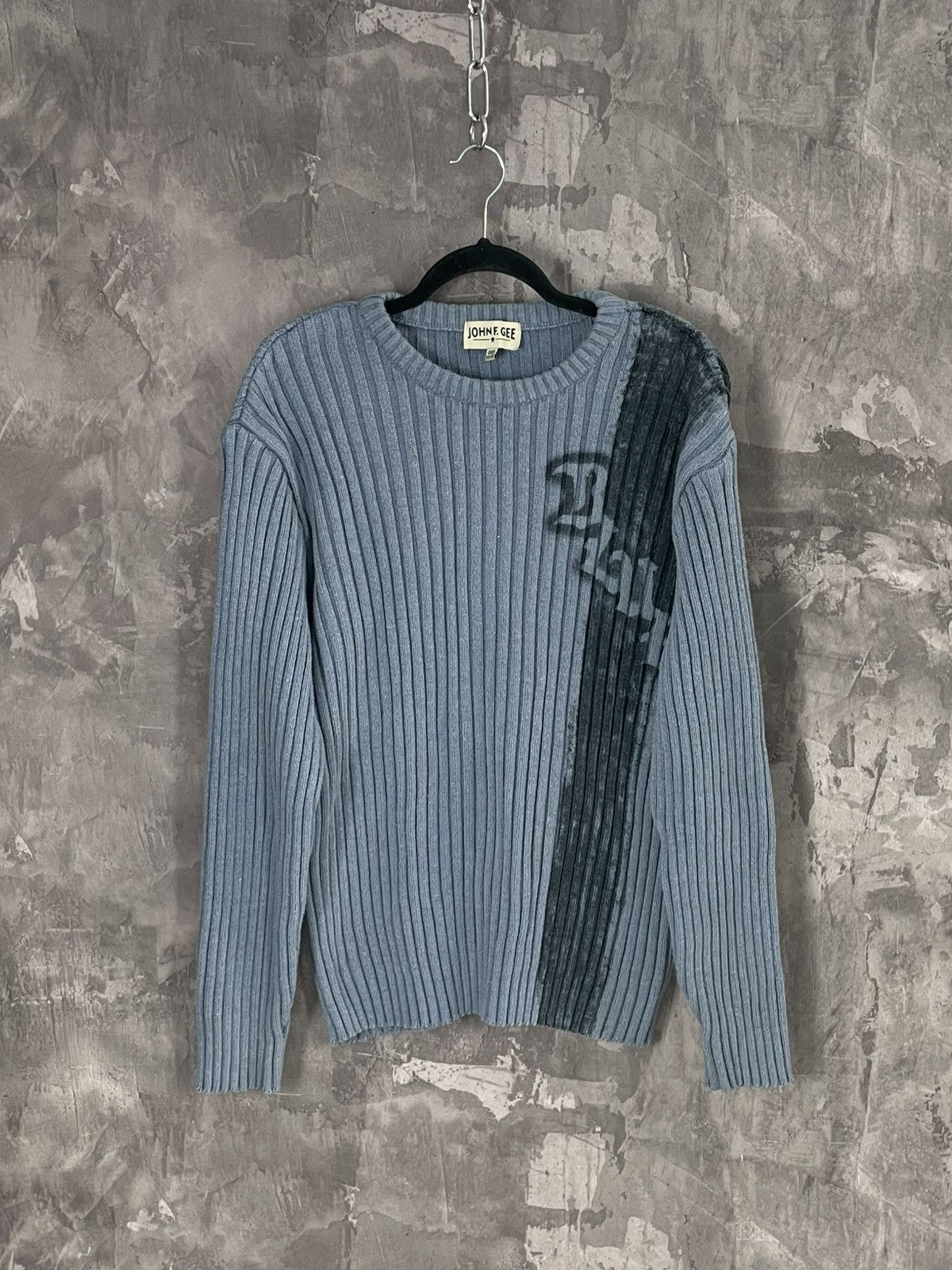 Diesel × Japanese Brand × Vintage Vintage Y2K Diesel Style Distressed Punk Sweater striped Size US L / EU 52-54 / 3 - 1 Thumbnail