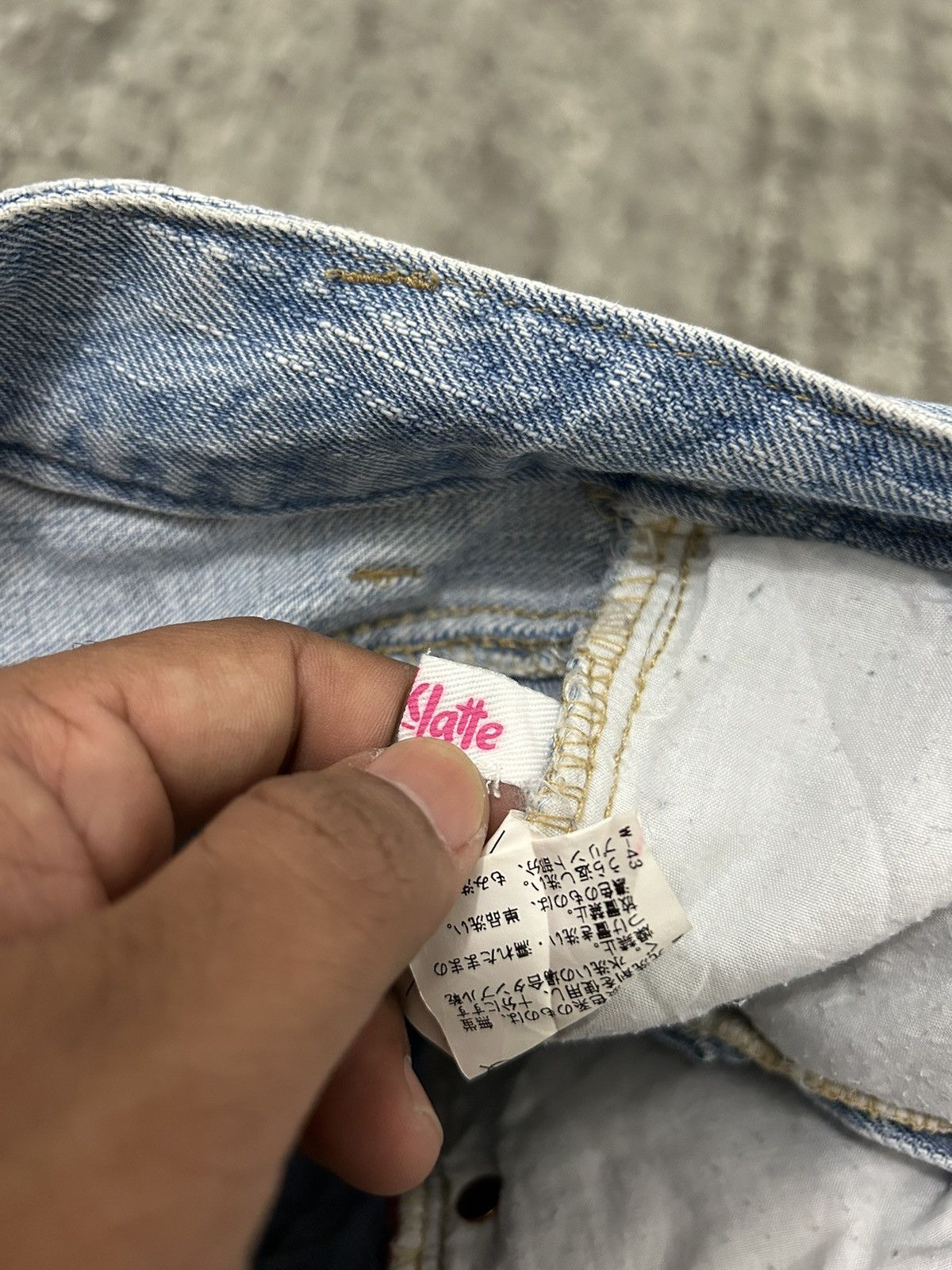 Japanese Brand × Undercover Pink Latte Believe Me Embroidered Distresse Jeans Size US 31 - 12 Thumbnail
