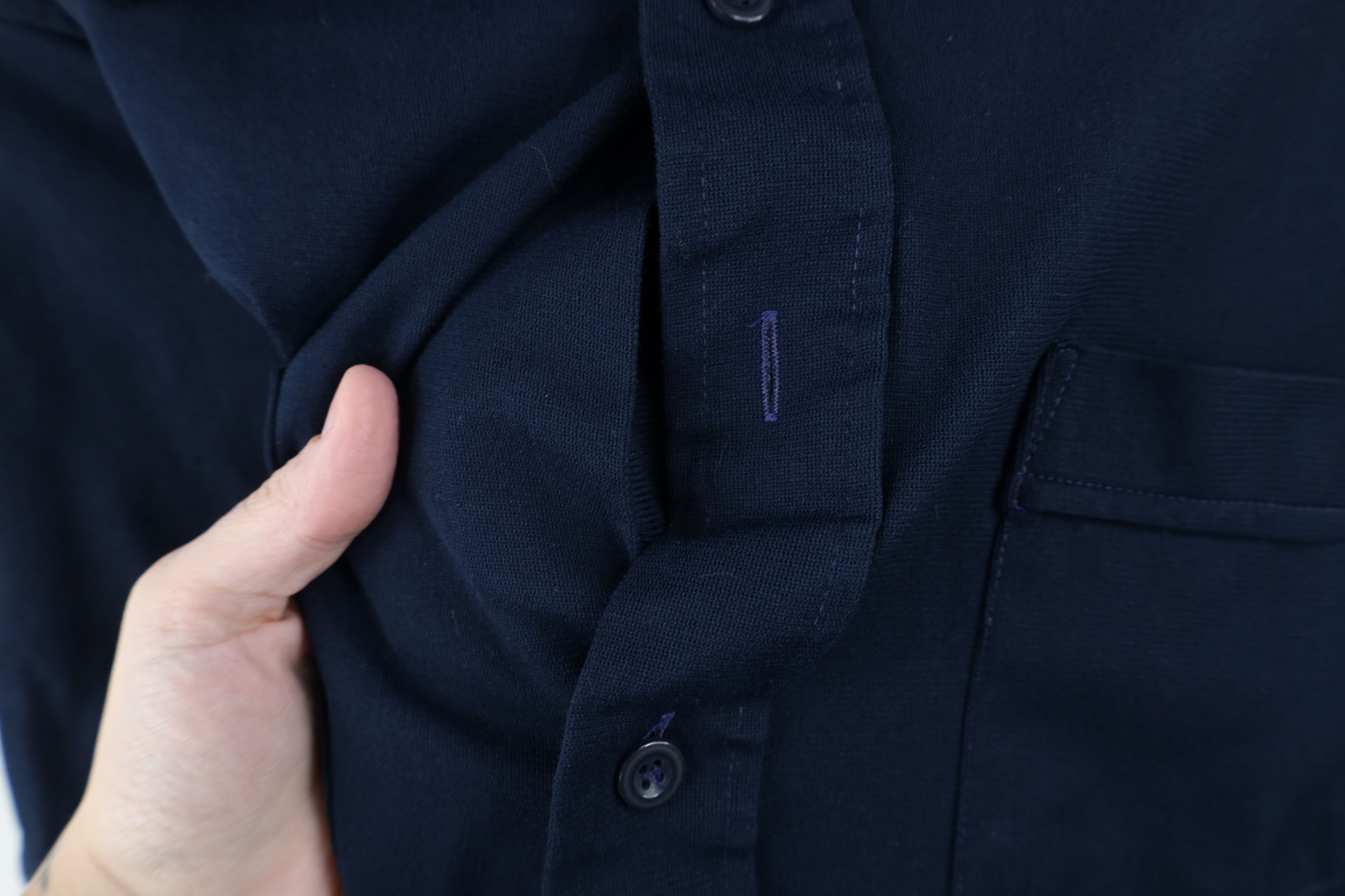 Vintage Vintage 70s Streetwear Knit Short Sleeve Button Shirt Blue Size US XL / EU 56 / 4 - 4 Thumbnail