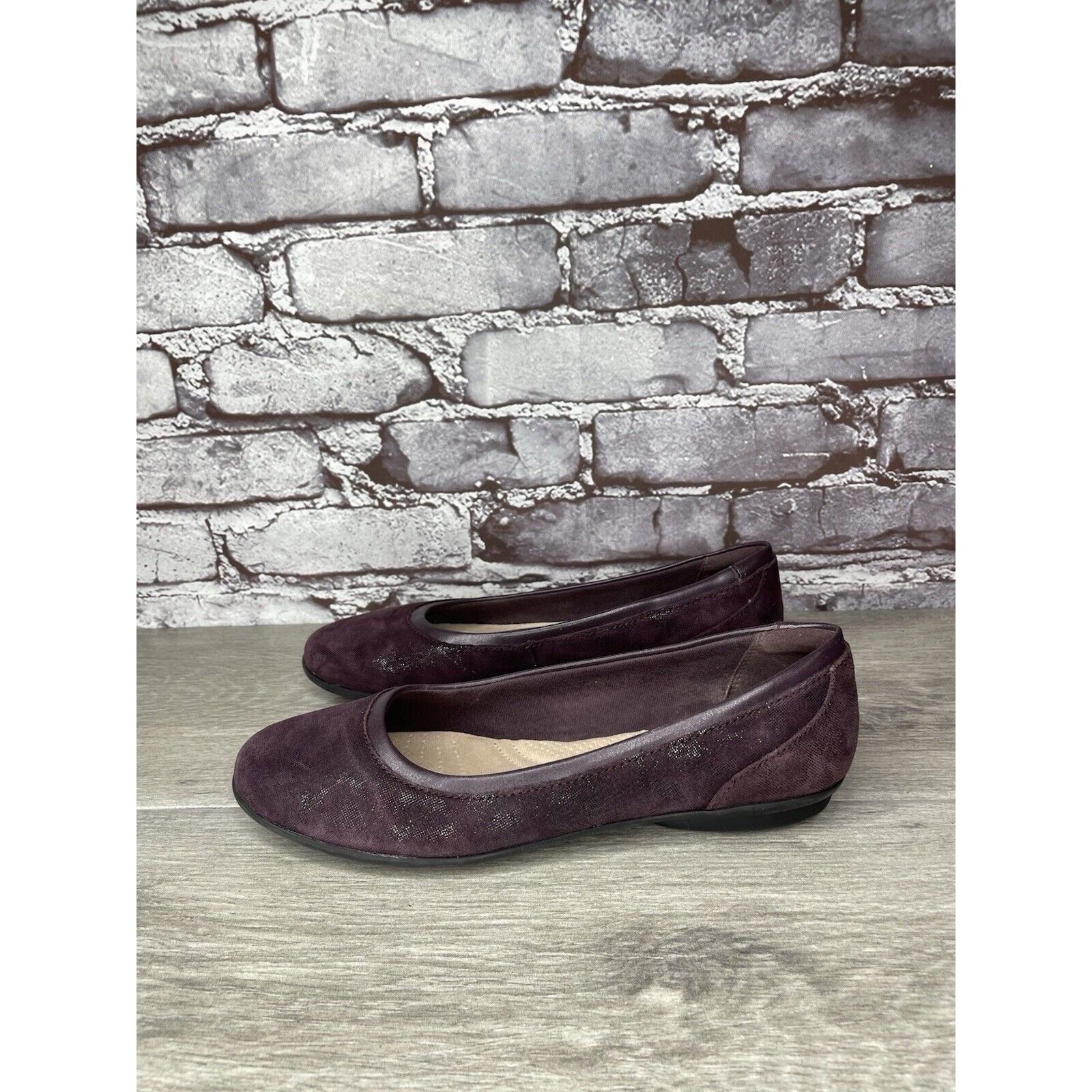 Clarks Clarks Collection Soft Cushion Purple Shimmer Ballet Flats W Size US 7.5 / IT 37.5 - 16 Thumbnail