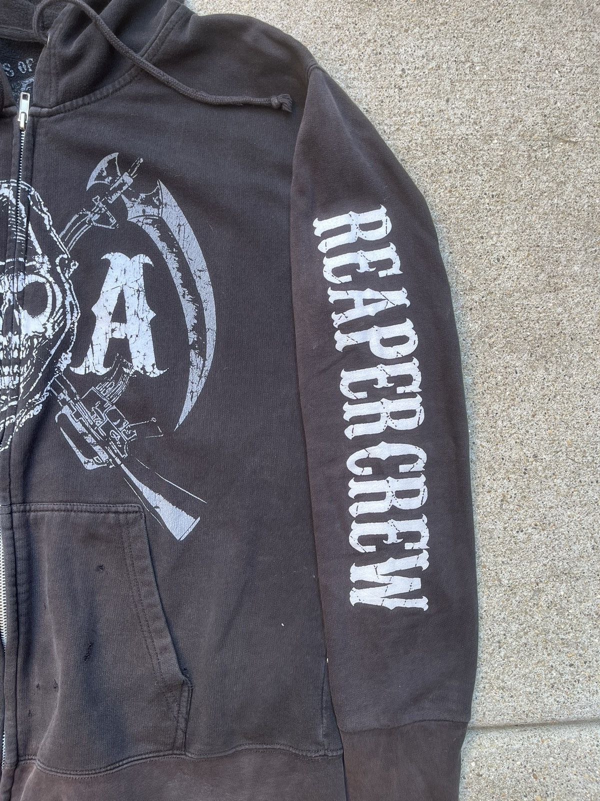 Affliction Crazy Sons of Anarchy Reaper Crew Grim Reaper Skull Hoodie Size US L / EU 52-54 / 3 - 4 Thumbnail