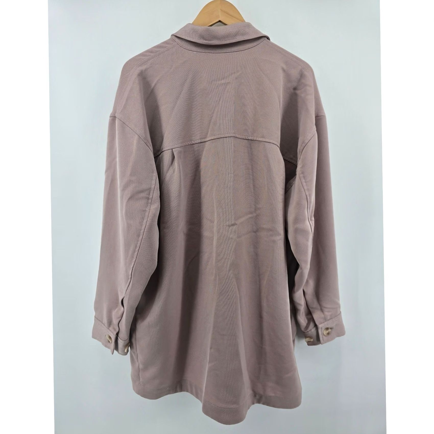 Vintage Babaton Shirt Jacket Womens Large Mauve Oversized Button Front Pockets Shacket Size L / US 10 / IT 46 - 3 Thumbnail