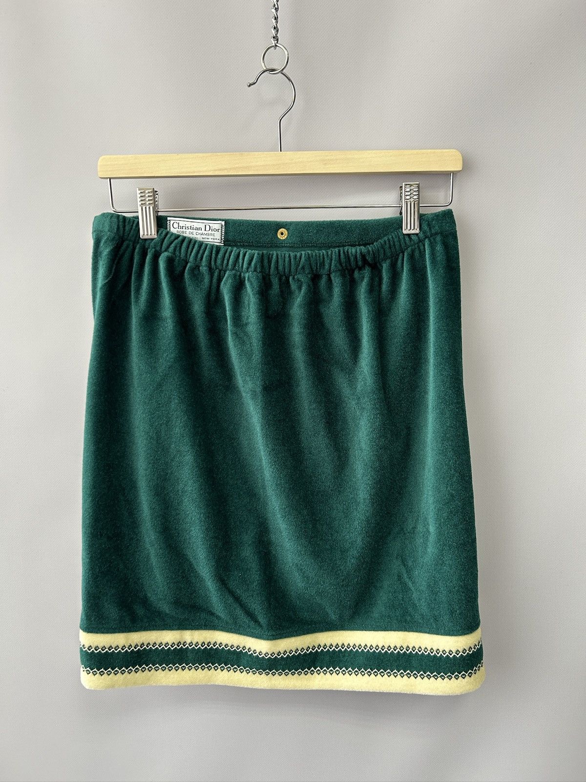 Christian Dior Monsieur × Designer × Dior Christian Dior Robe De Chambre Logo Velvet Wrap Skirt OS Size 28" / US 6 / IT 42 - 4 Thumbnail