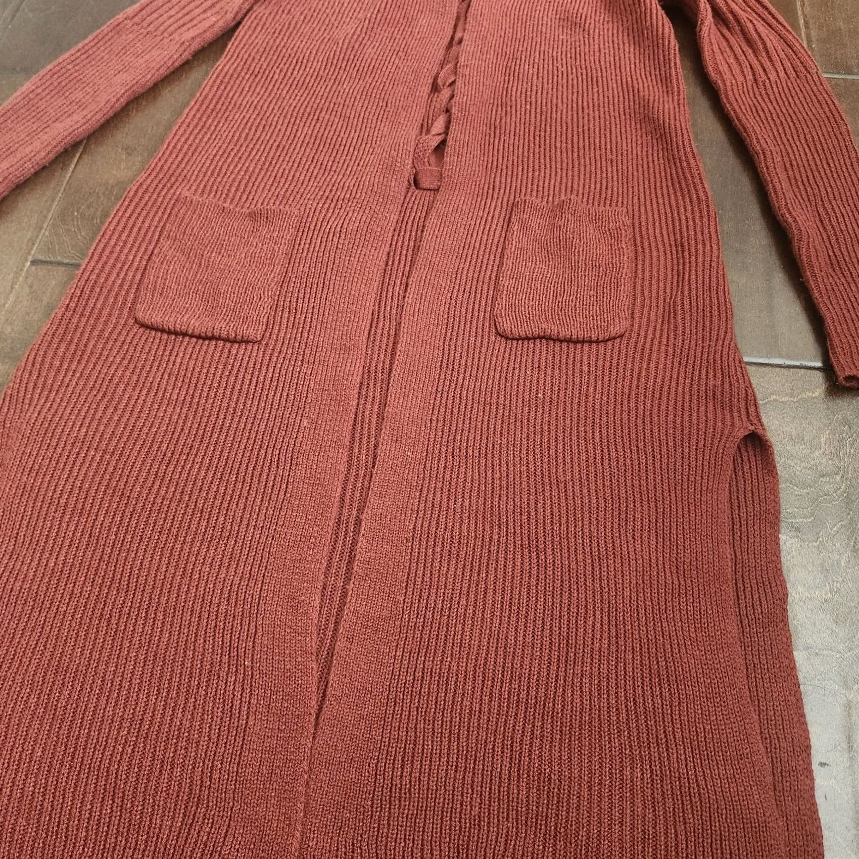 Vintage No Boundaries Cardigan Sweater Pocket Red Small 3-5 Womens Long Sleeve Regular" Size XS / US 0-2 / IT 36-38 - 7 Thumbnail
