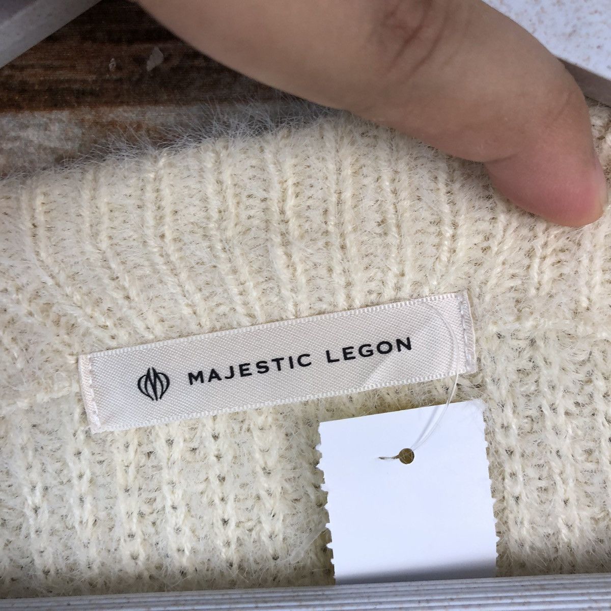 Homespun Knitwear × Majestic DLL Majestic Legon mohair Cream Knitwear #C236 Size M / US 6-8 / IT 42-44 - 11 Thumbnail