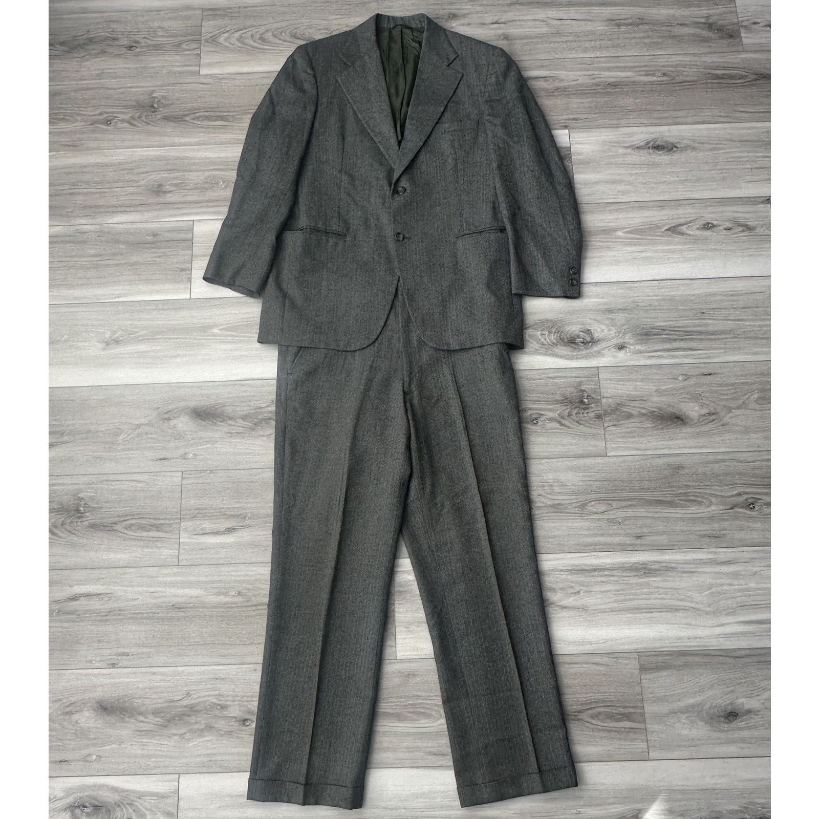 Towncraft VTG 1960s Penneys Towncraft Suit Mens 40R Jacket Coat 32x28 Size 40R - 1 Thumbnail