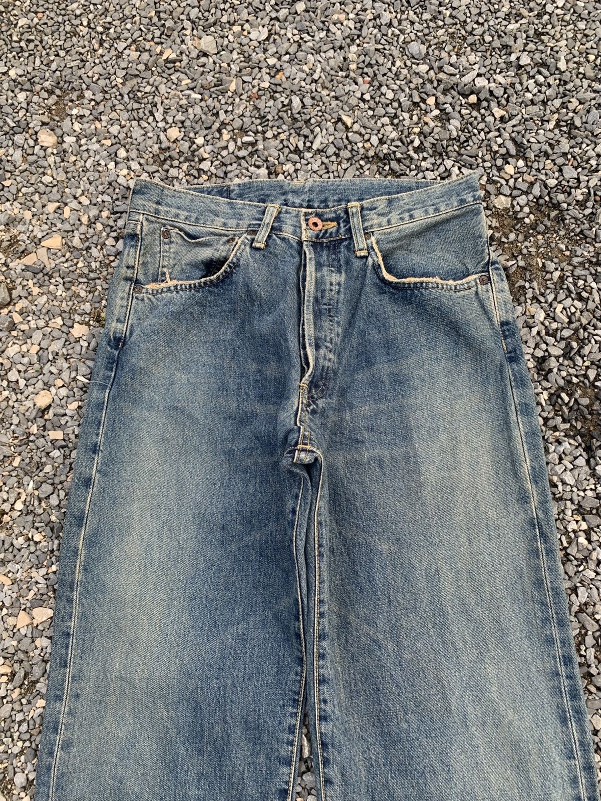 Kapital VINTAGE EDWIN 505X SELVEDGE BAGGY RUSTY DISTRESSED DENIM Size US 31 - 6 Thumbnail
