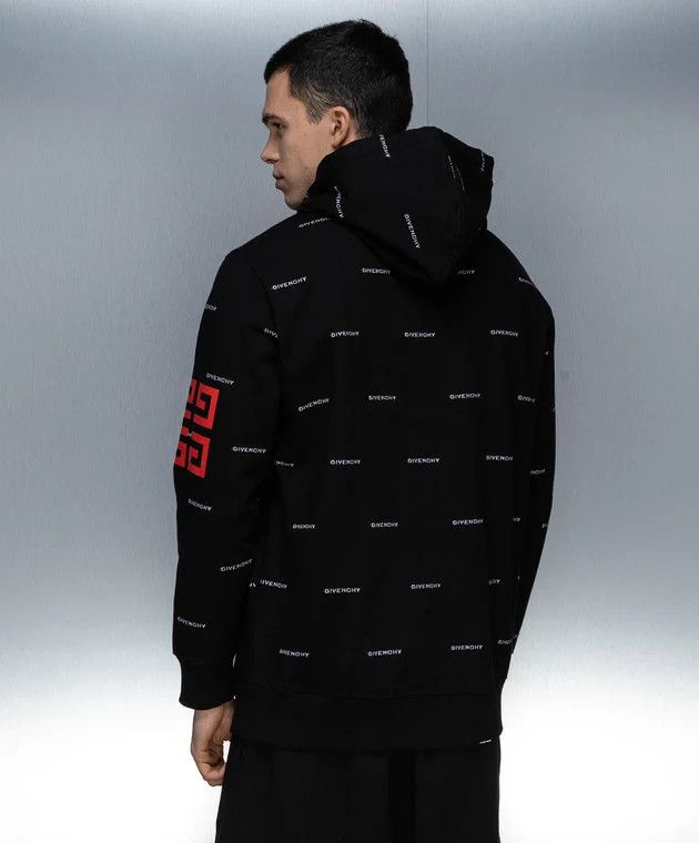 Givenchy Black All Over Jacquard Logo Oversized Hoodie Size US S / EU 44-46 / 1 - 4 Thumbnail