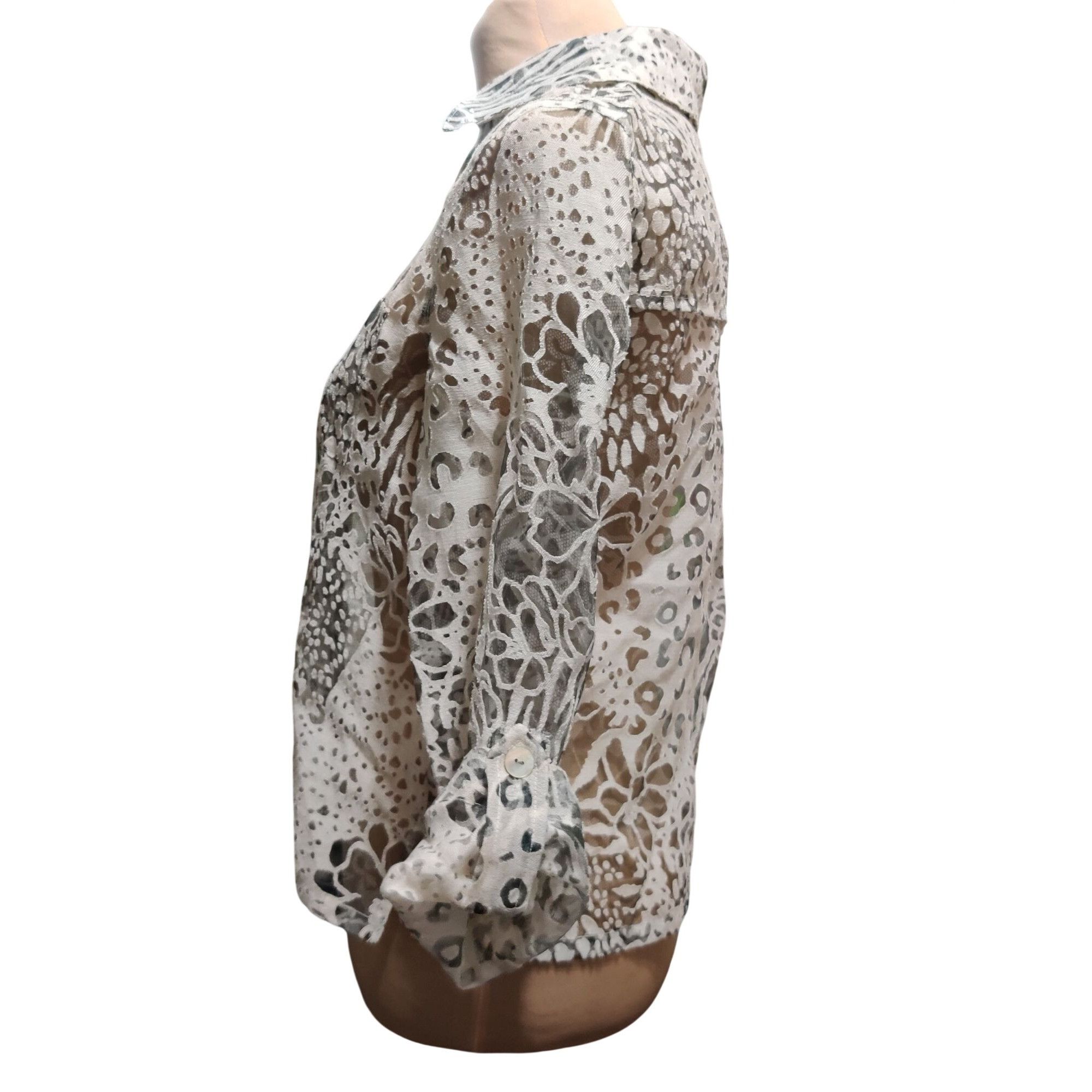 Vintage Ruby Rd S Womens White Blouse Neutral Vintage Sheer Button F Size S / US 4 / IT 40 - 3 Thumbnail