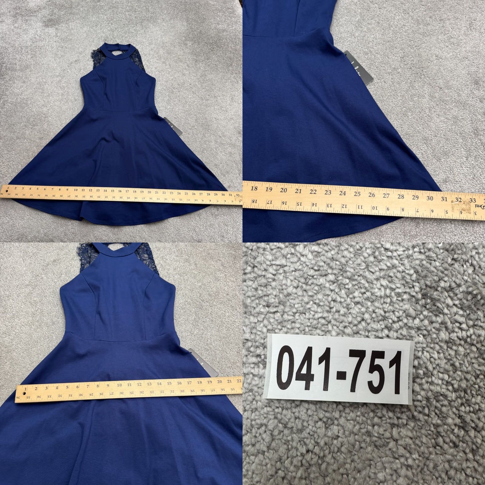 Lulus Lulus Lace Halter A-Line Mini Dress Womens Small Navy Blue Sleeveless Party NWT Size S / US 4 / IT 40 - 9 Thumbnail