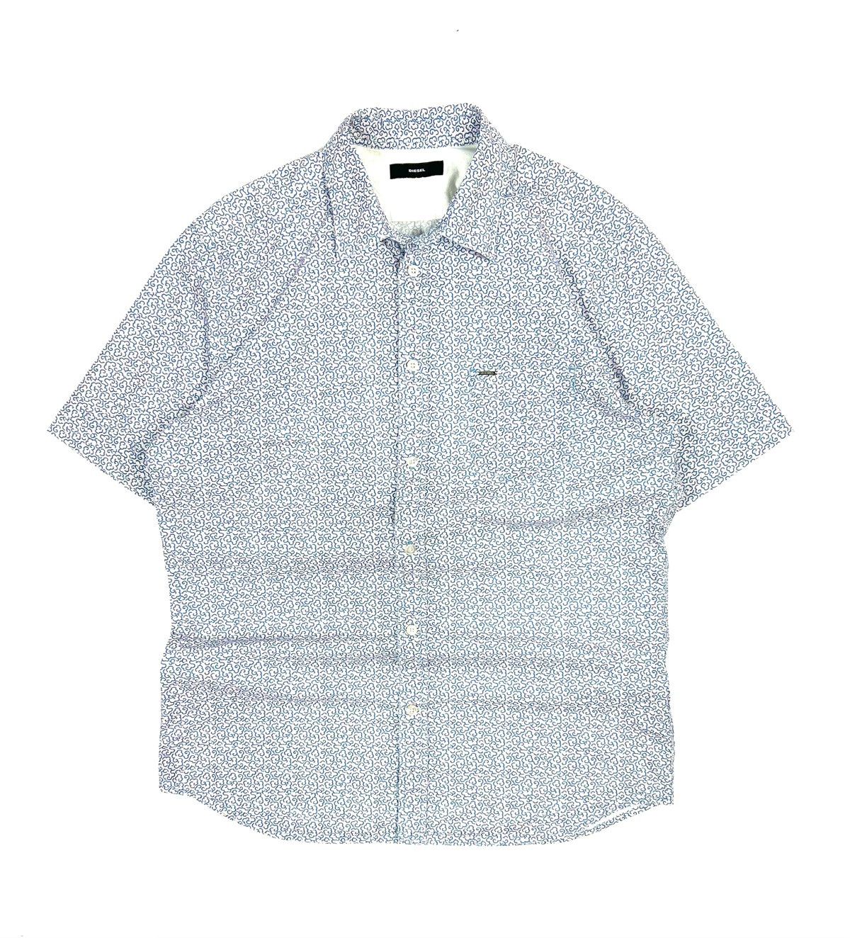 Diesel Diesel Button-Up Shirt Blue Abstract Cloud Print Vintage Xl Size US XL / EU 56 / 4 - 1 Thumbnail