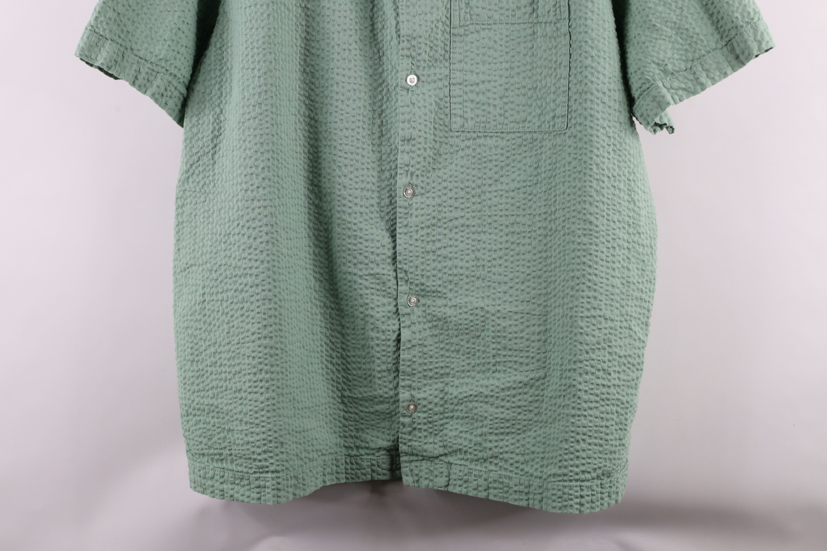 Gap × Vintage Vintage Gap Seer Sucker Short Sleeve Button Shirt Green Size US XXL / EU 58 / 5 - 3 Thumbnail