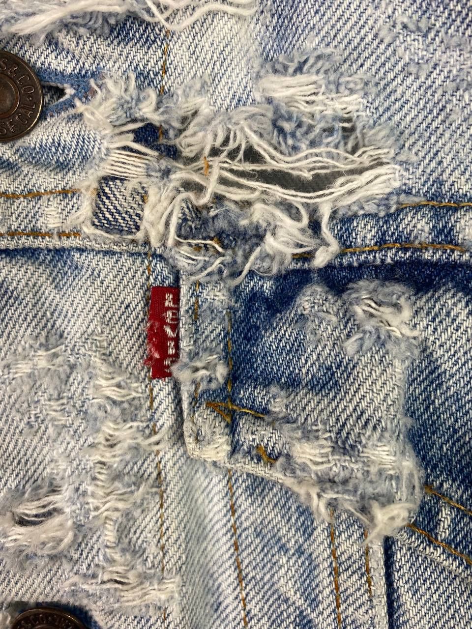 Levi's vintage levis denim jacket distressed very nice design Size US L / EU 52-54 / 3 - 8 Thumbnail