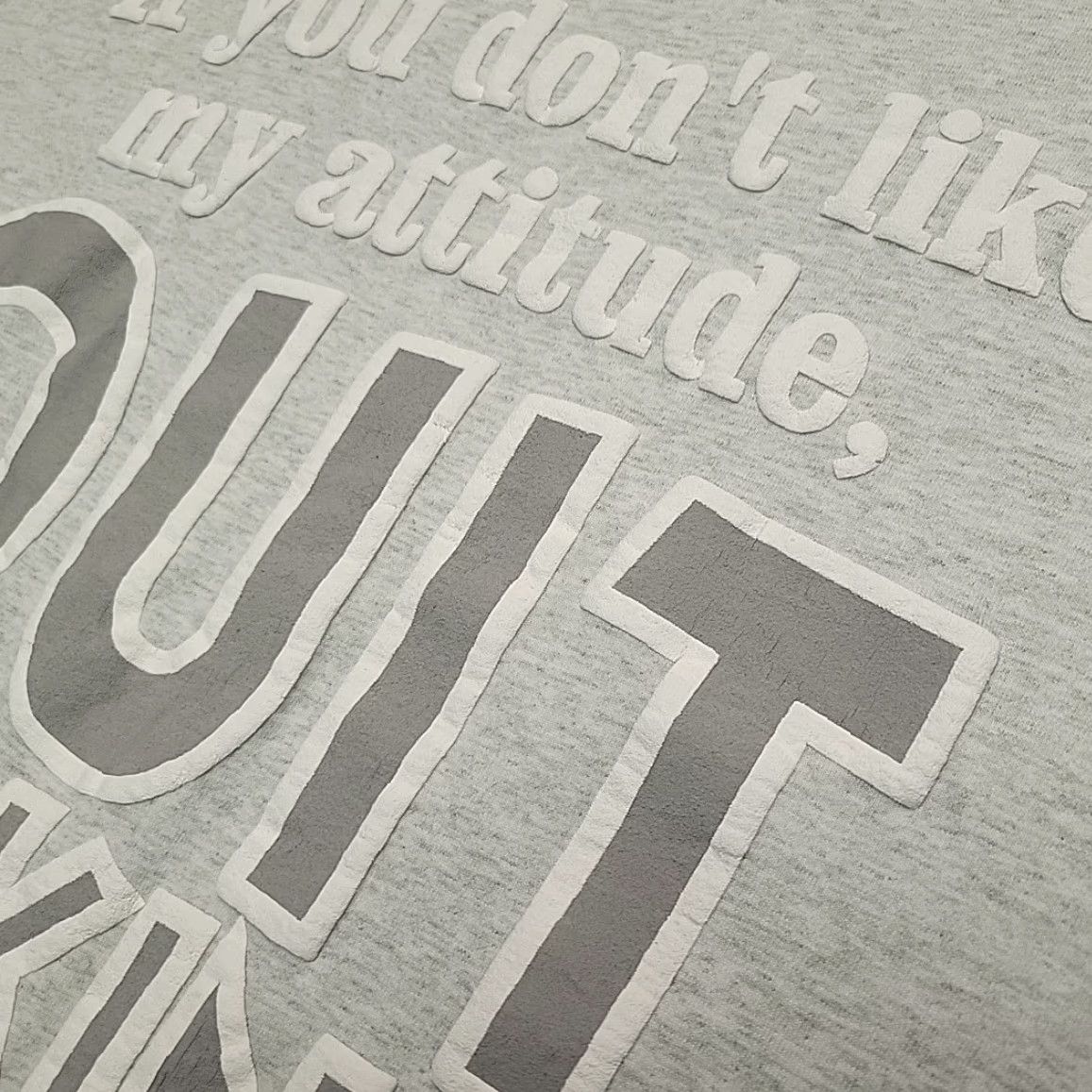Fruit Of The Loom VINTAGE Quit Talking To Me Shirt Mens XL Gray Attitude Graphic Humor Tee USA Size US XL / EU 56 / 4 - 3 Thumbnail