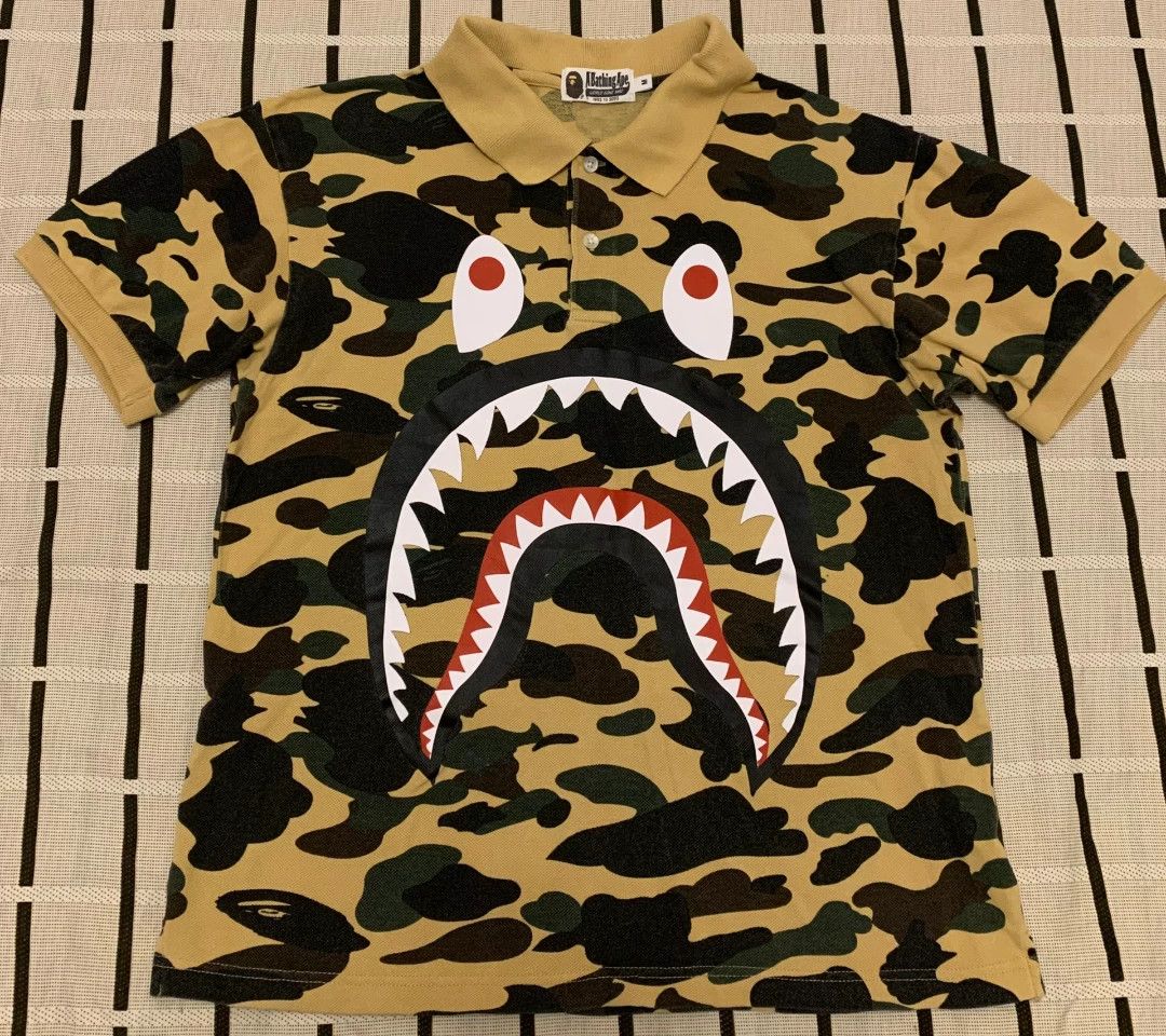 Bape Bape Shark Yellow T-Shirt M Men Size US M / EU 48-50 / 2 - 1 Thumbnail