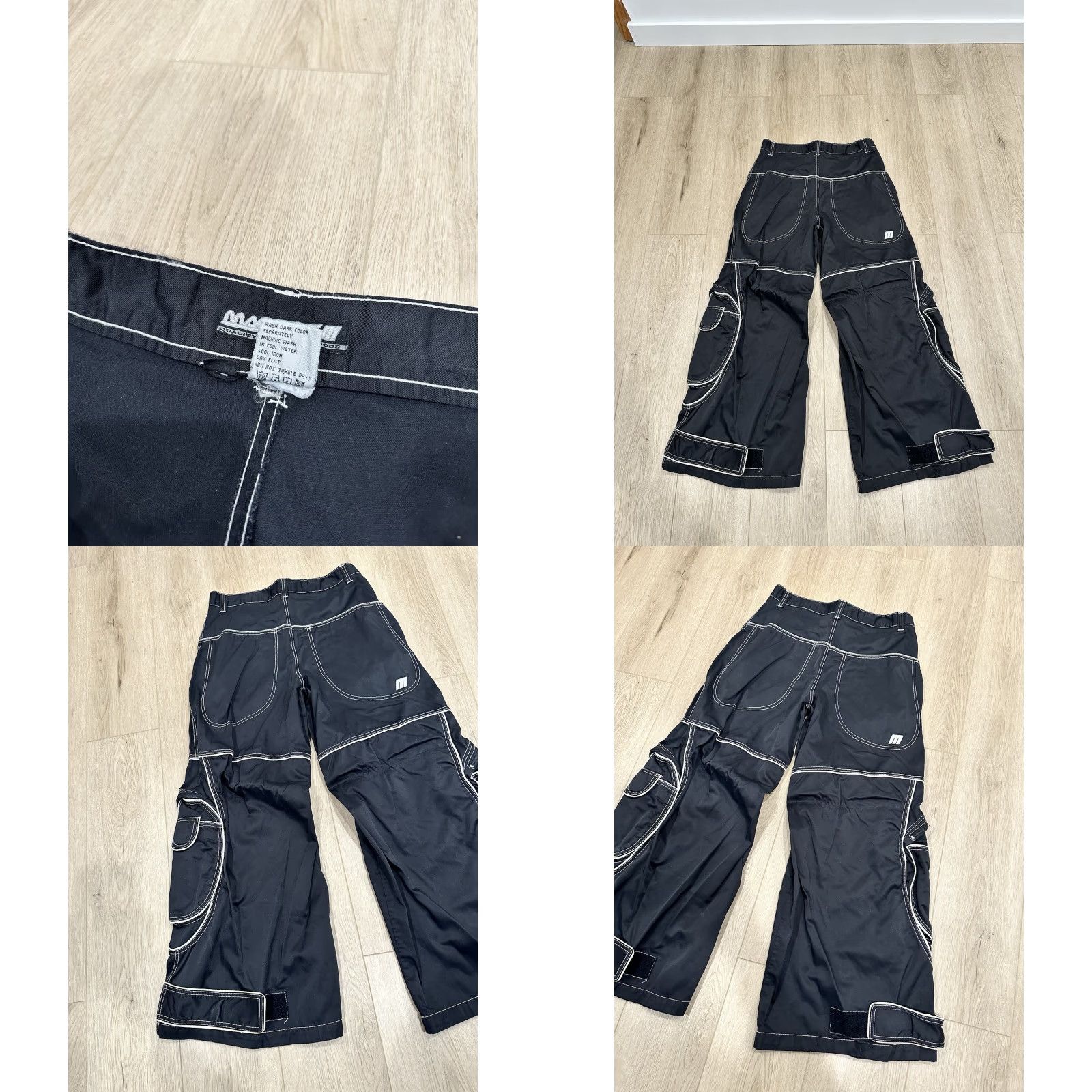 Vintage VINTAGE Macgear Rave Pants Cargo Wide-Leg 34x31 Black 90s Y2K Grunge Hip Hop Vintage Rave Pants Mens Womens Unisex Adults Baggy Size US 34 / EU 50 - 8 Thumbnail