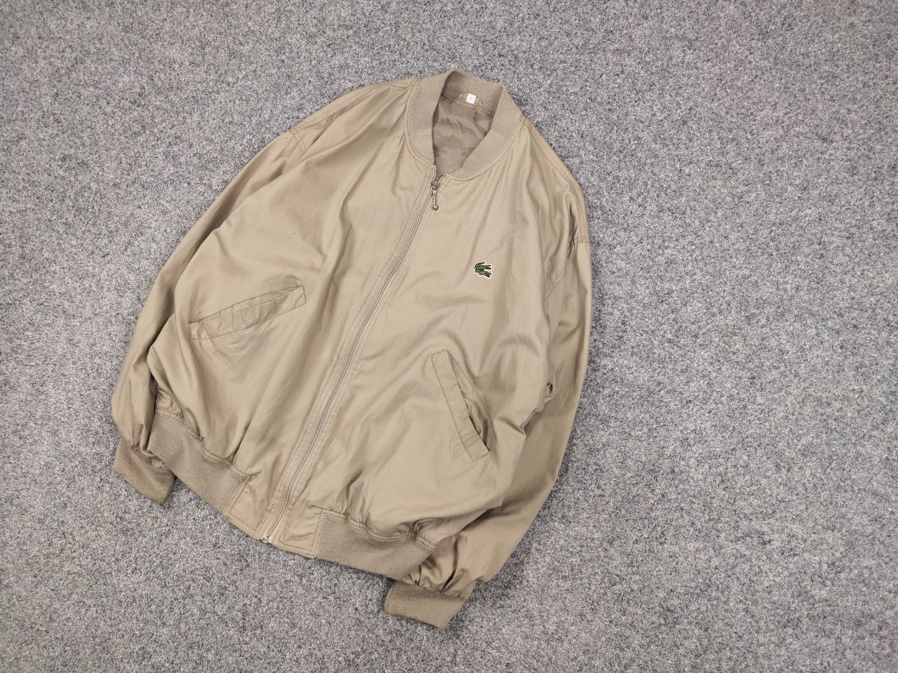 Lacoste Vintage 90's Lacoste custom double logo Beige Bomber Jacket Size US M / EU 48-50 / 2 - 4 Thumbnail