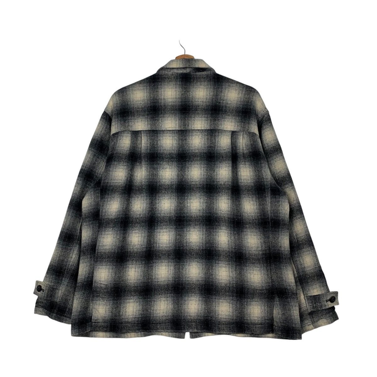 Vintage Vintage 90s Shadow Plaid Zipper Flannel Jacket #2442-C109 Size US L / EU 52-54 / 3 - 7 Thumbnail