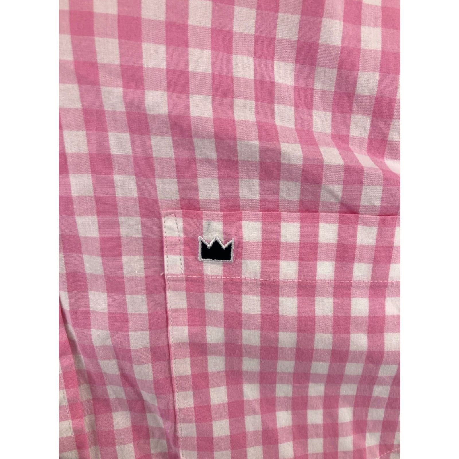 Vintage Crown & Ivy Shirt Mens Large Pink Check Classic Fit NWT Motion Flex Button-Up Collared Long Sleeve Cotton Blend Size US L / EU 52-54 / 3 - 6 Thumbnail