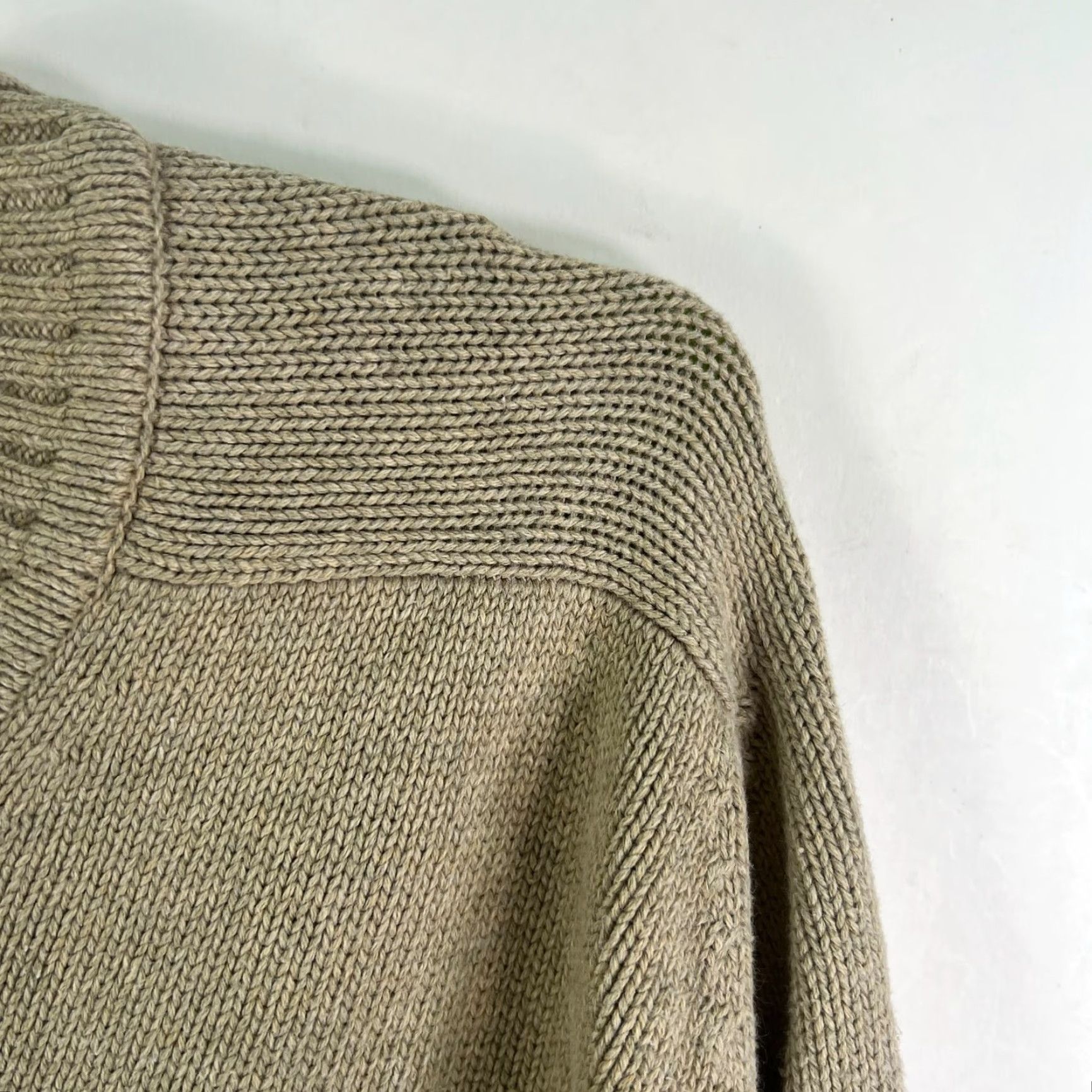 Lands' End VINTAGE Lands' End V Neck Pullover Sweater Mens XLT Beige US Made Knit Cotton Long Sleeve Size US XL / EU 56 / 4 - 2 Thumbnail