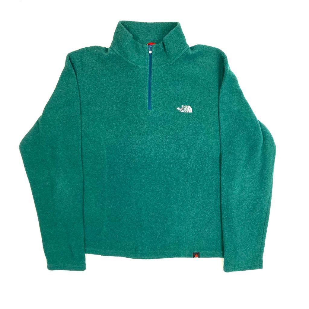 The North Face The North Face Green Fleece Sweatshirt Half Zip Size L / US 10 / IT 46 - 1 Thumbnail