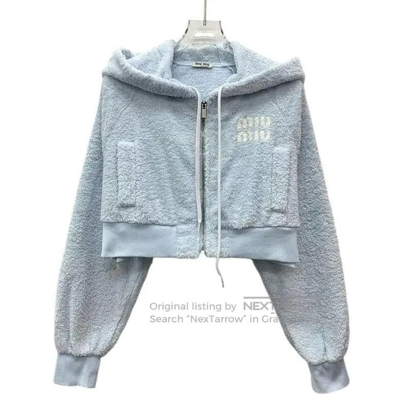 Miu Miu Miu Miu Light Blue Cotton Women's Jacket . Size S / US 4 / IT 40 - 1 Thumbnail