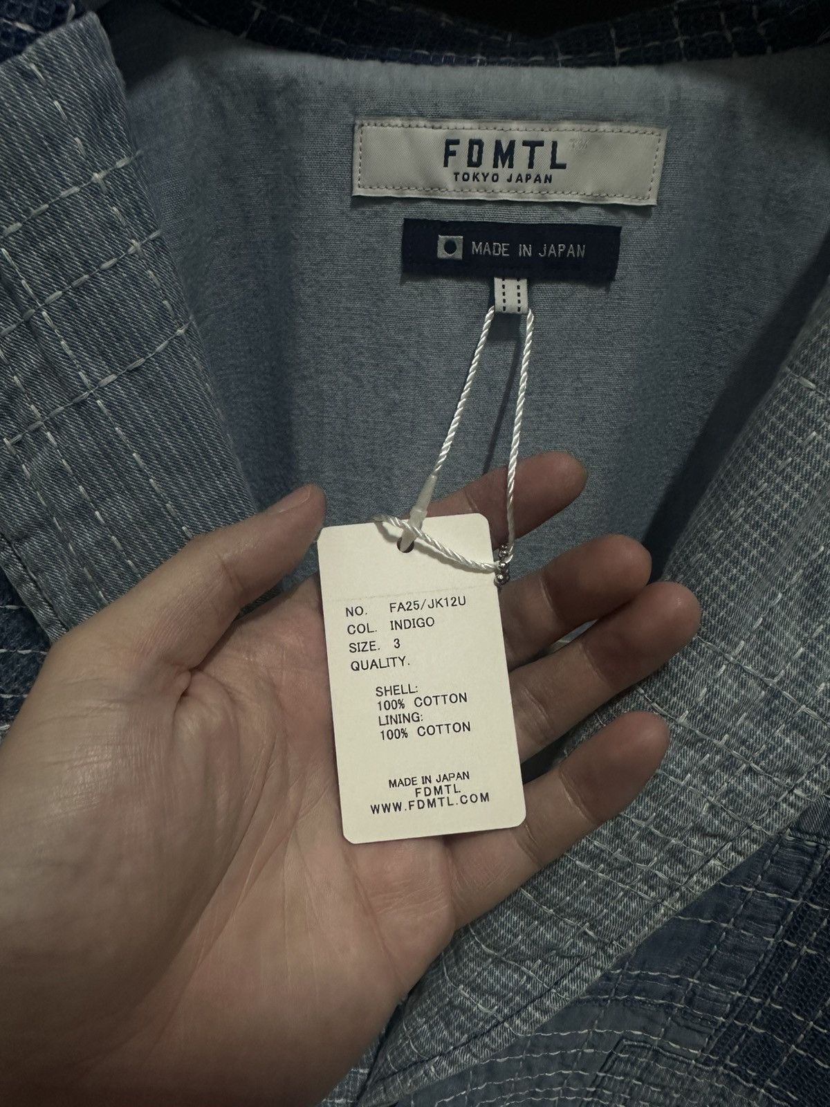 FDMTL Fdmtl Sashiko Lapel Jacket 7years wash Size 46R - 4 Thumbnail