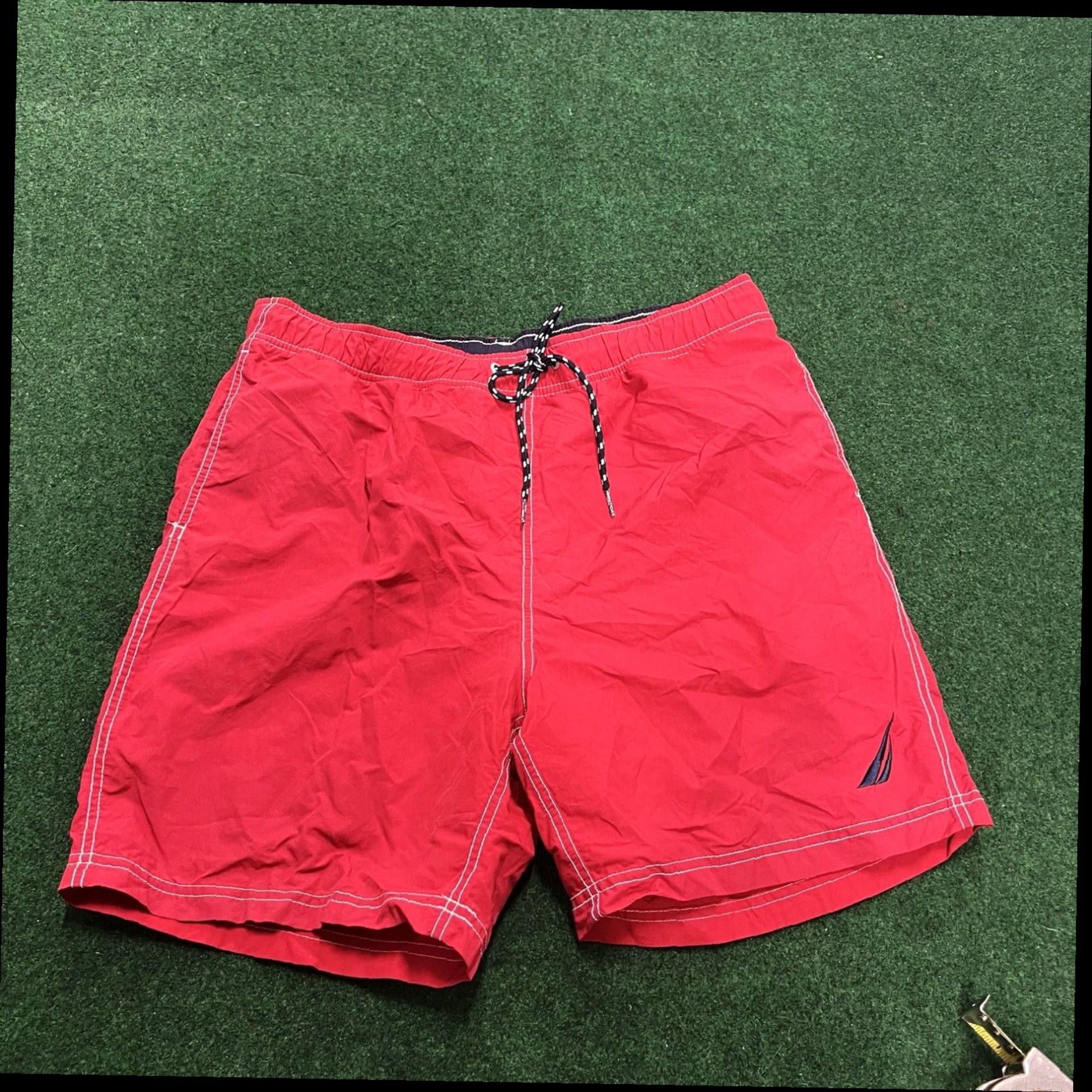 Nautica VINTAGE Nautica Men’s Red Swim Trunks Size Medium Inseam Summer Swim Beach Size US 31 - 1 Thumbnail