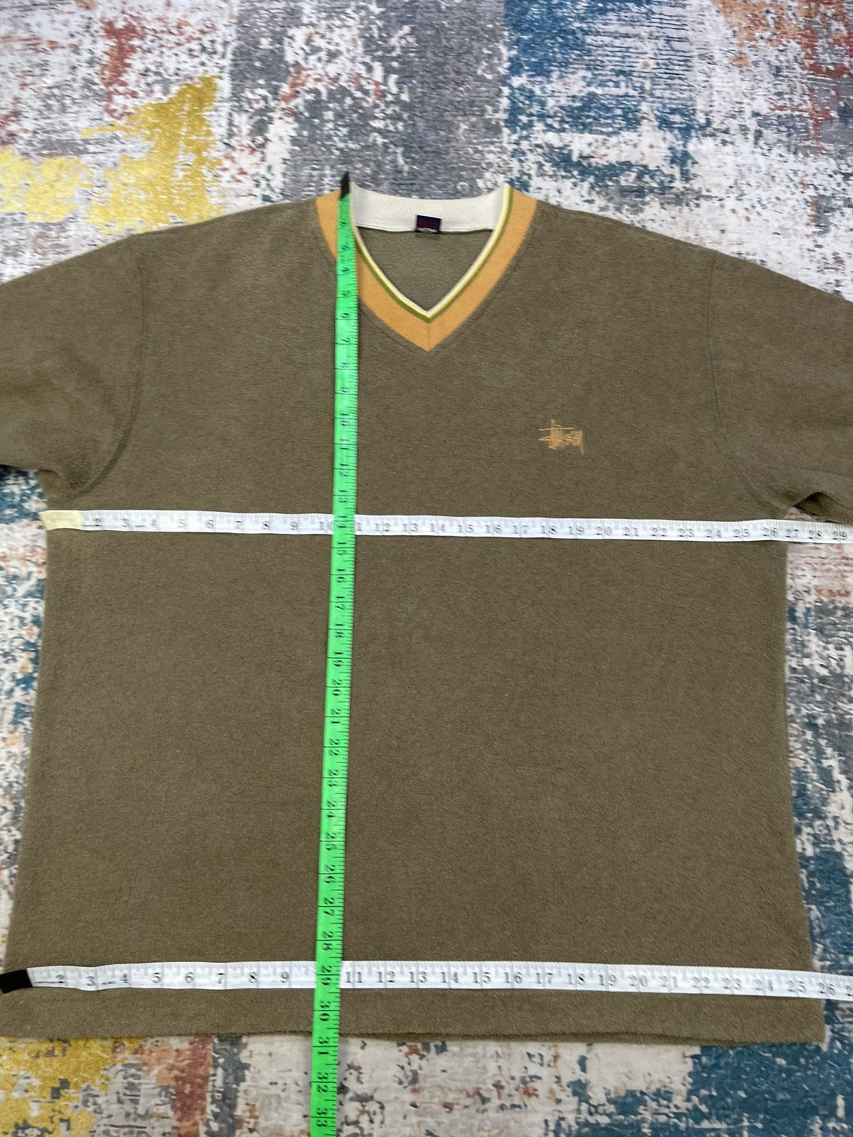 Stussy Vtg 90s Stussy V-Neck Pull Over Sweatshirt Size US XL / EU 56 / 4 - 11 Thumbnail