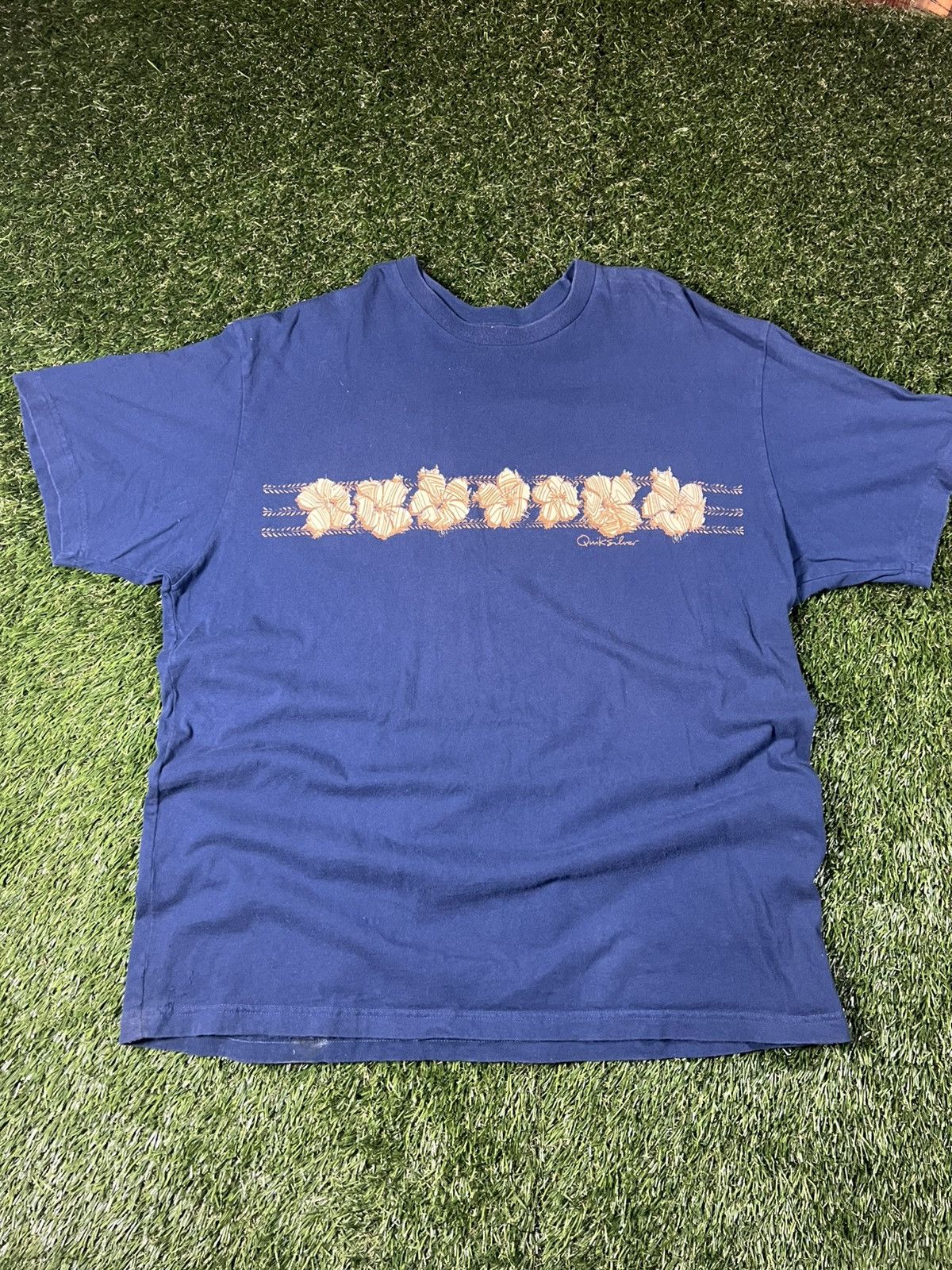 Quiksilver Vintage Y2k Navy Quiksilver Wraparound Hawaiian Floral Tee Size US XXL / EU 58 / 5 - 1 Thumbnail
