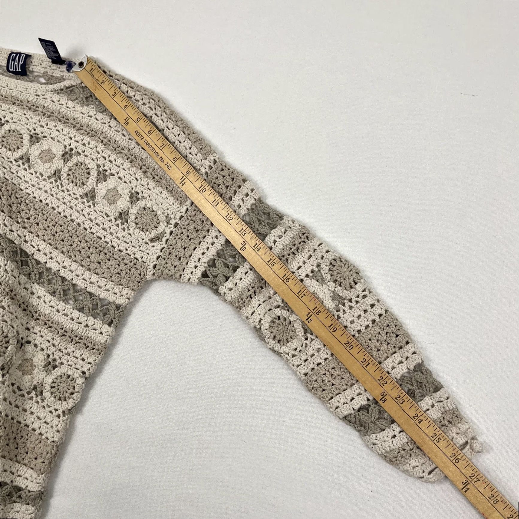 Gap GAP Sweater Womens Medium Silk Brown Crochet Earth Tone Cottagecore Granola Girl Size M / US 6-8 / IT 42-44 - 5 Thumbnail