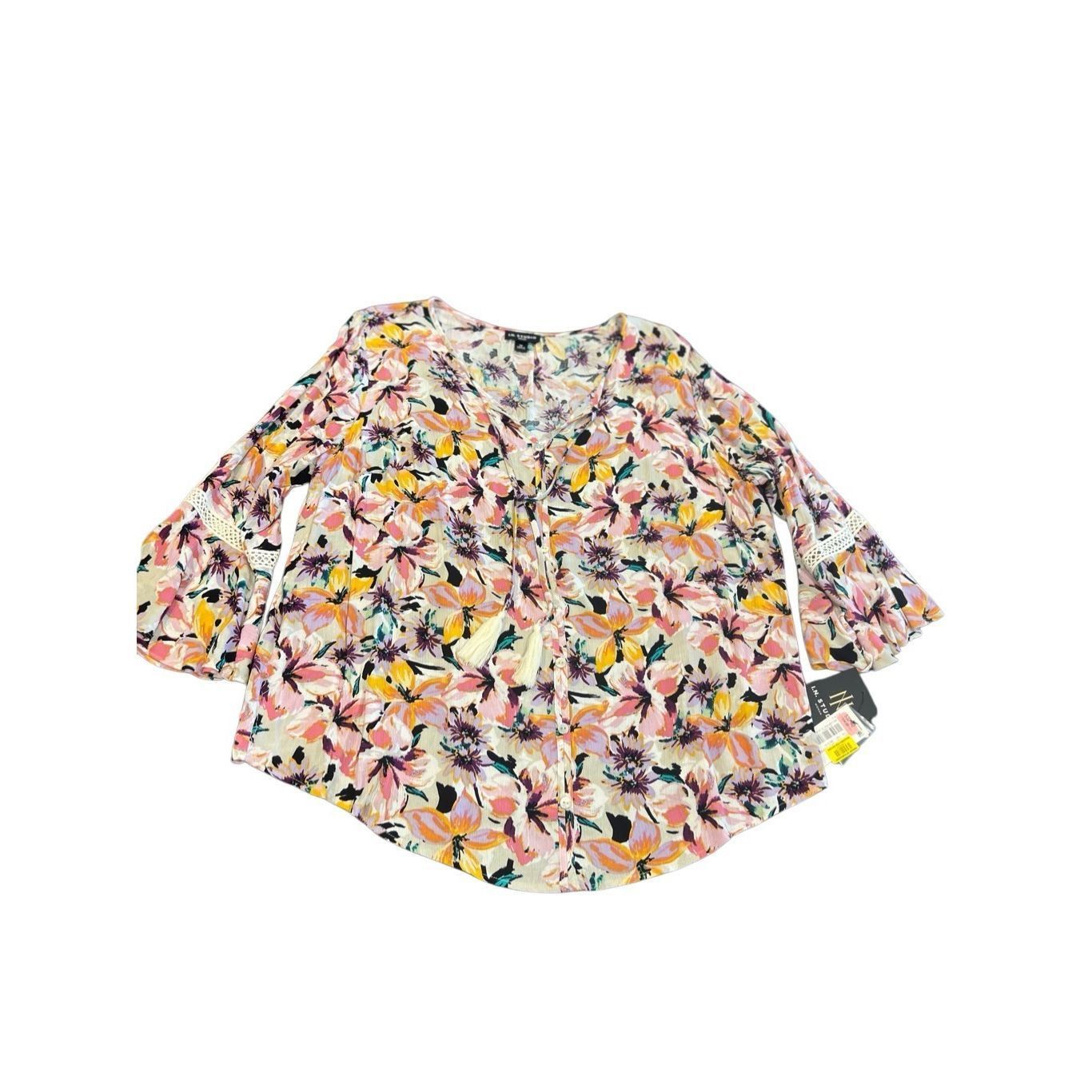 Other IN Studio boho crinkle rayon floral with Lace trim BOHO size Size XL / US 12-14 / IT 48-50 - 1 Thumbnail
