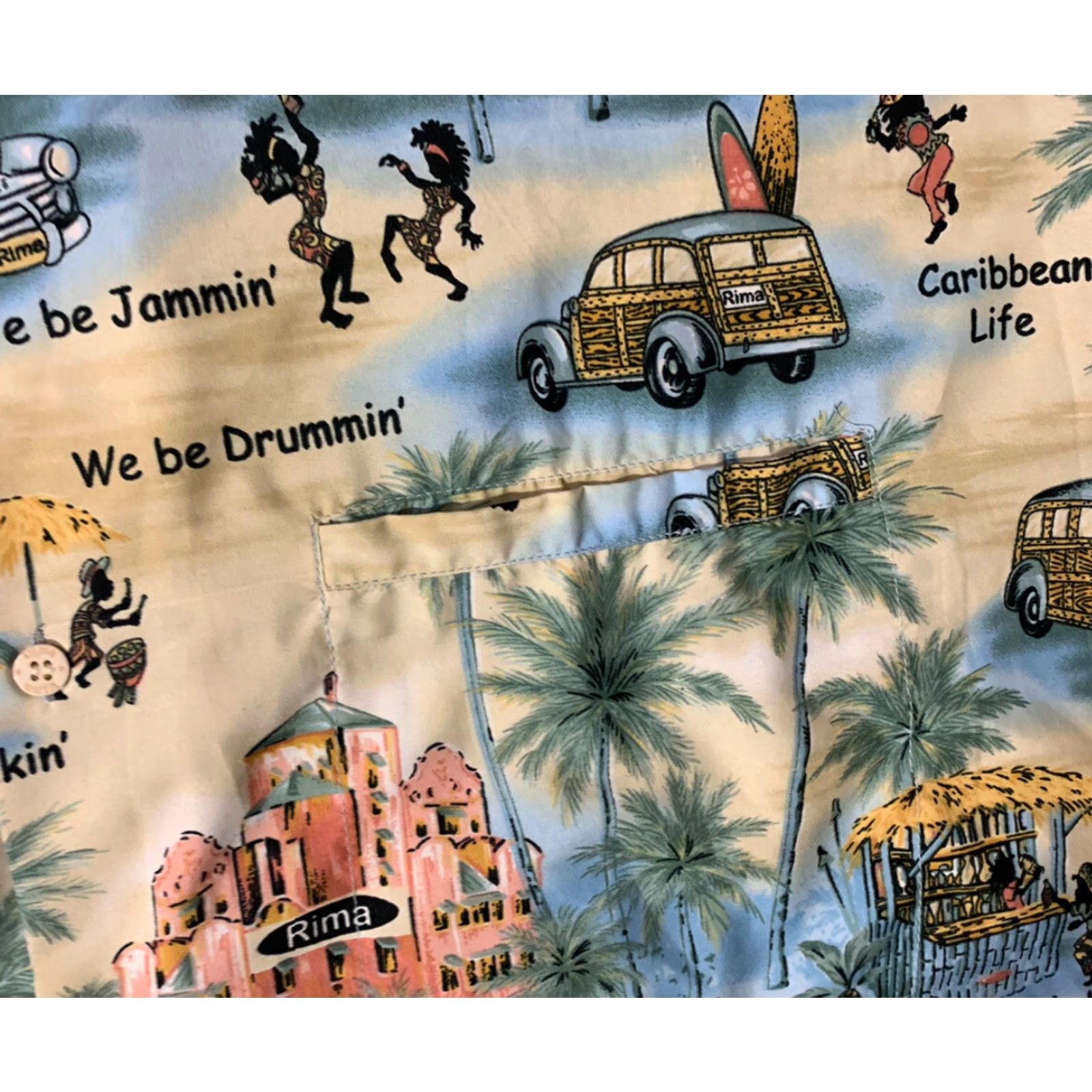 Erima Rima Caribbean Life Mens 2XL Extra Large Hawaiian Shirt Size US XXL / EU 58 / 5 - 2 Thumbnail