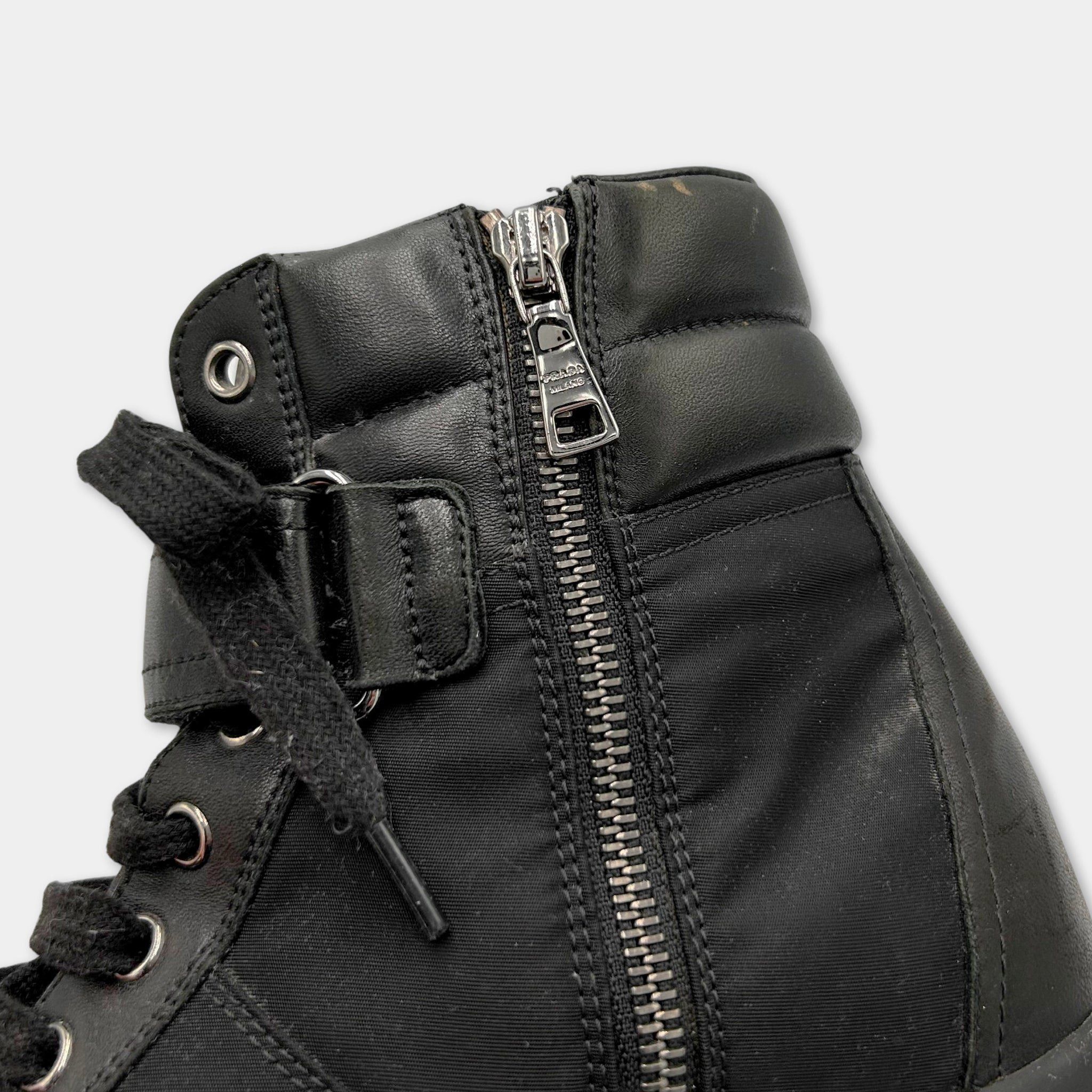 Prada Prada High-Top Duck Rubber Toe Sneakers Size ONE SIZE - 5 Thumbnail