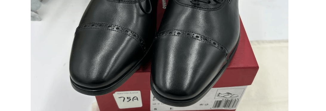 Salvatore Ferragamo o1s1rm0924 Riley Leather Cap Toe Shoes in Black Size US 12.5 / EU 45-46 - 5 Thumbnail