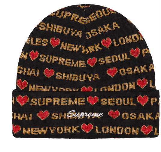 Supreme Supreme Hearts Beanie Black FW24 Size ONE SIZE - 1 Thumbnail