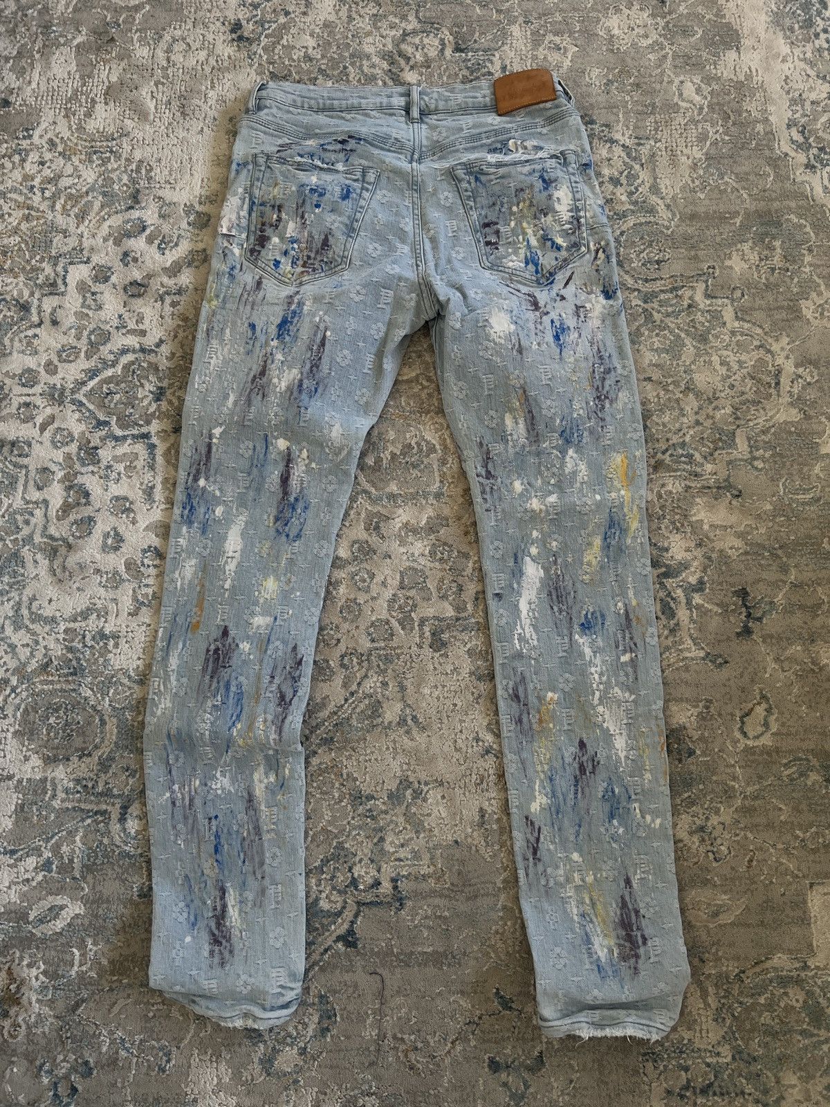 Purple Brand Purple Brand Monogram Painted Jeans Size US 33 - 3 Thumbnail