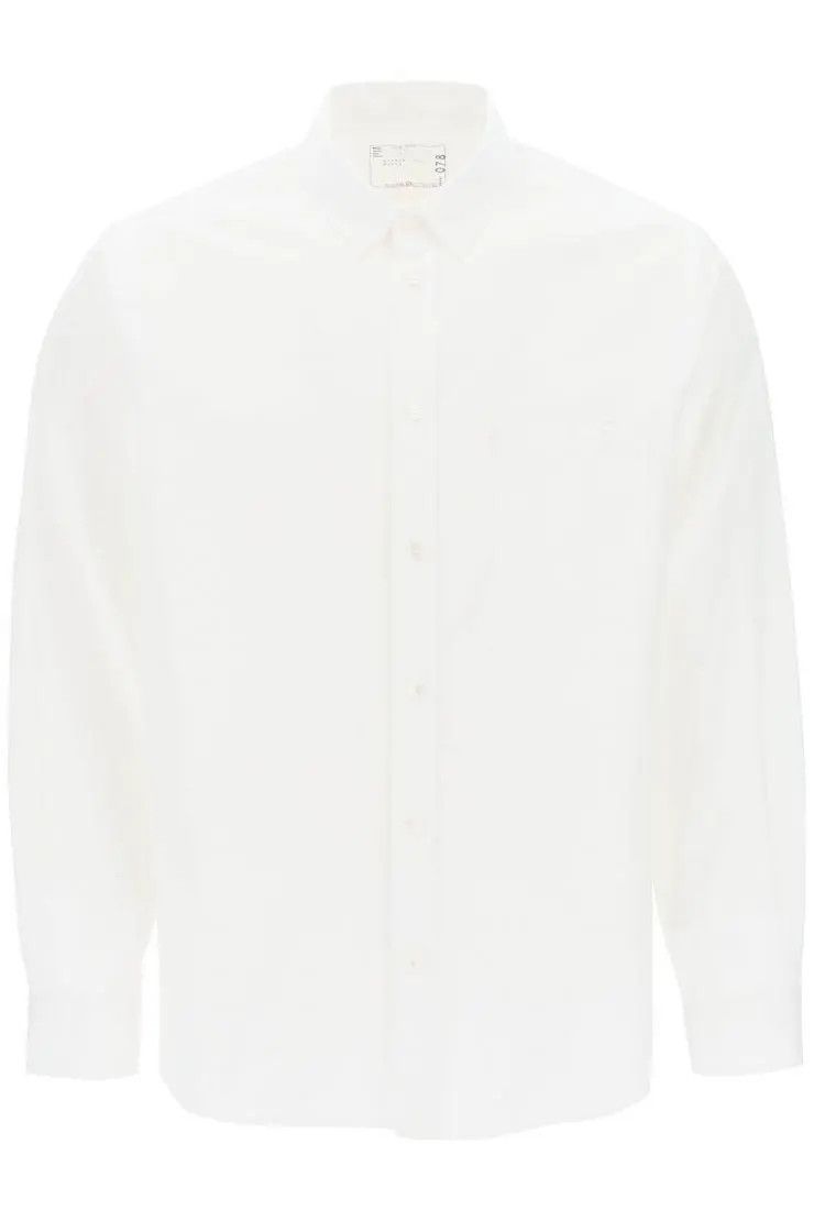 image of Sacai O1S22I1N0324 Poplin Shirt In White, Men's (Size XL)