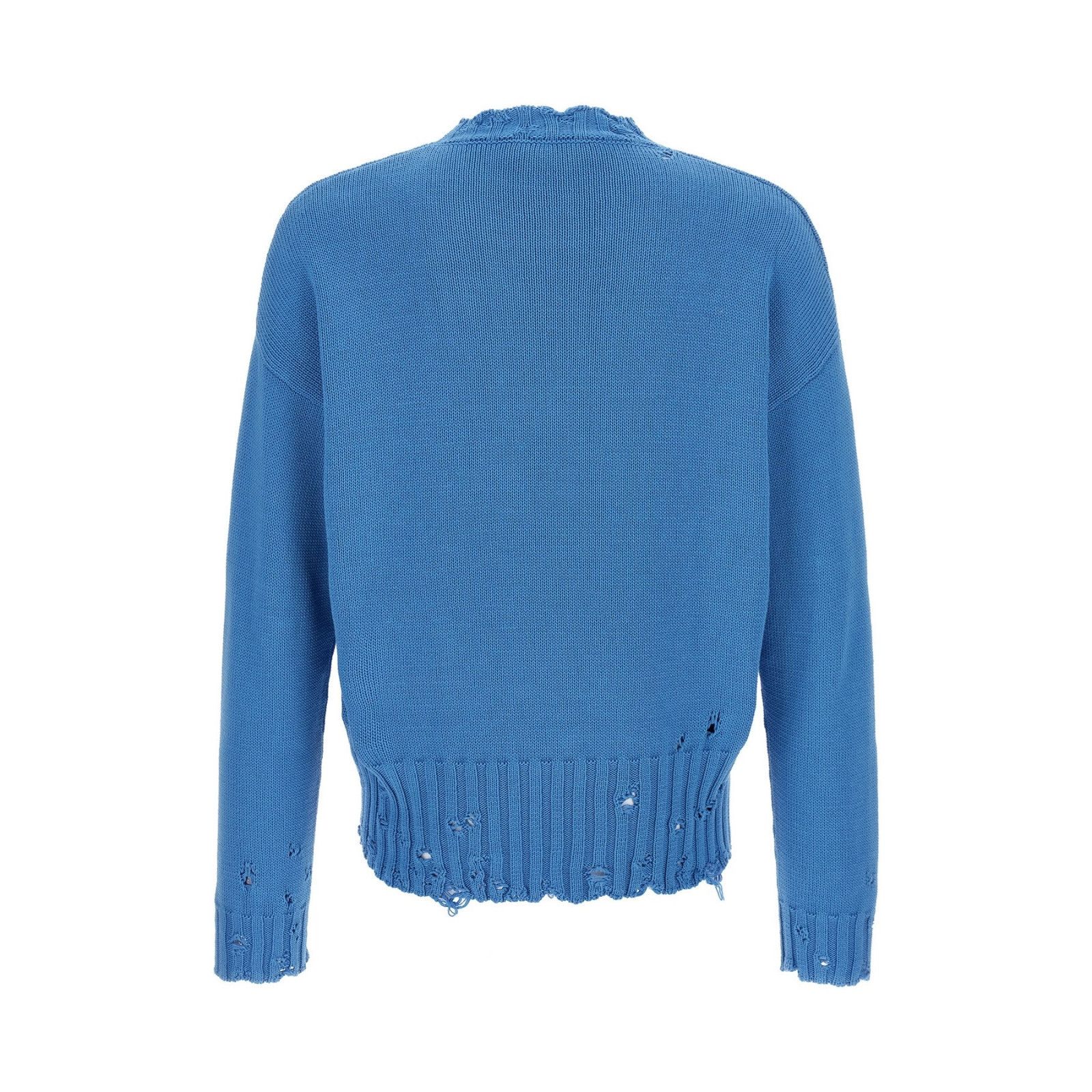 Marni MARNI Embroidery Blue Destroyed Sweater New & Authentic (Men Size US M / EU 48-50 / 2 - 2 Thumbnail