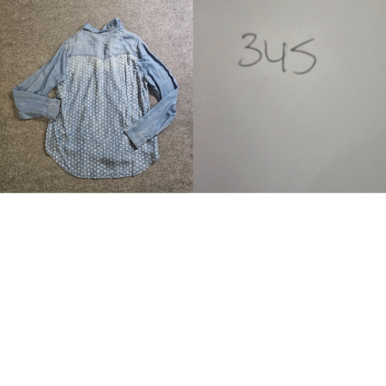 CLOT Cloth & Stone Top Shirt Womens Large Blue Distressed Button Long Sleeve Casual Shirt Size L / US 10 / IT 46 - 8 Thumbnail
