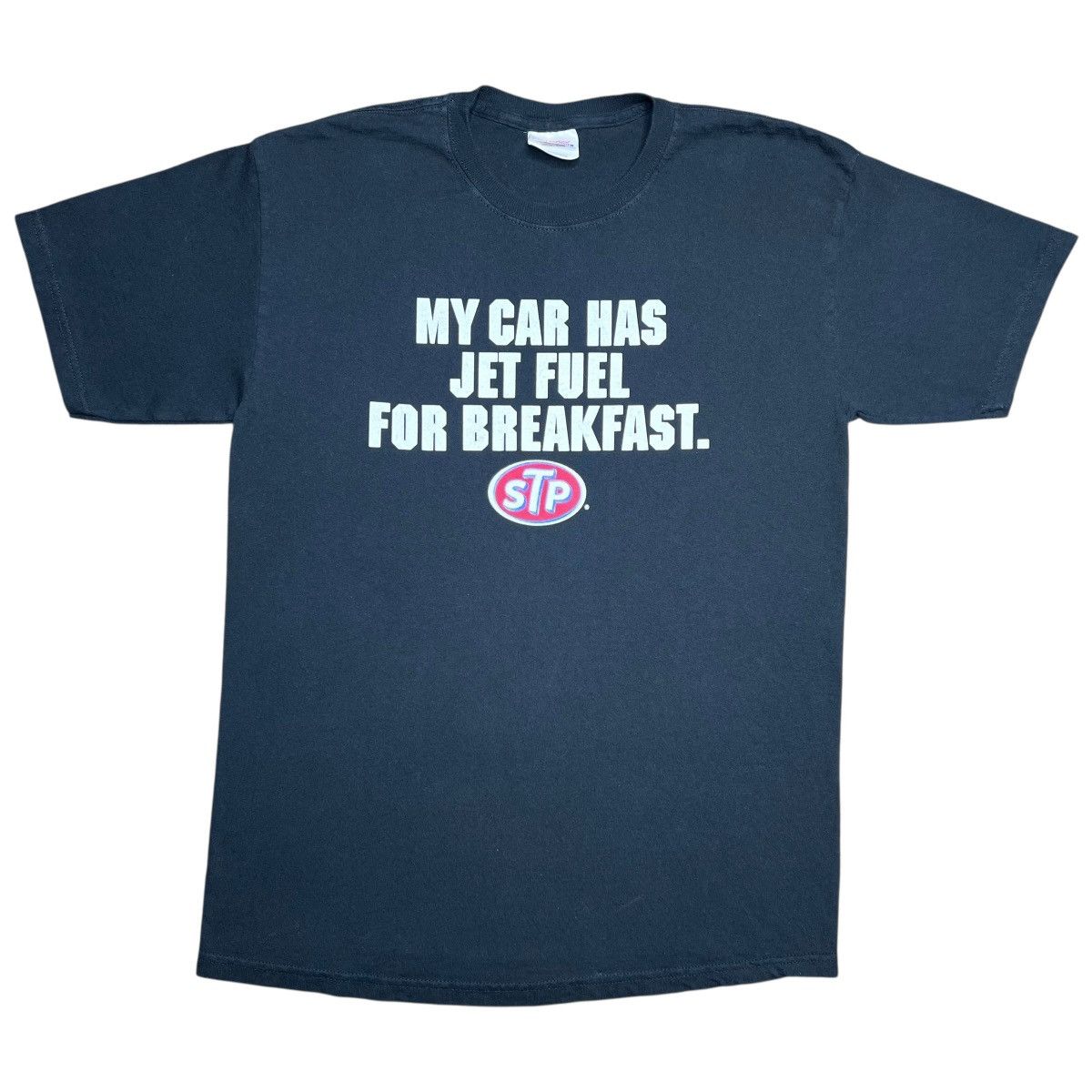 Hanes Vtg 2000s STP Racing My Car Hats Jet Fuel For Breakfast Tee Size US M / EU 48-50 / 2 - 1 Thumbnail