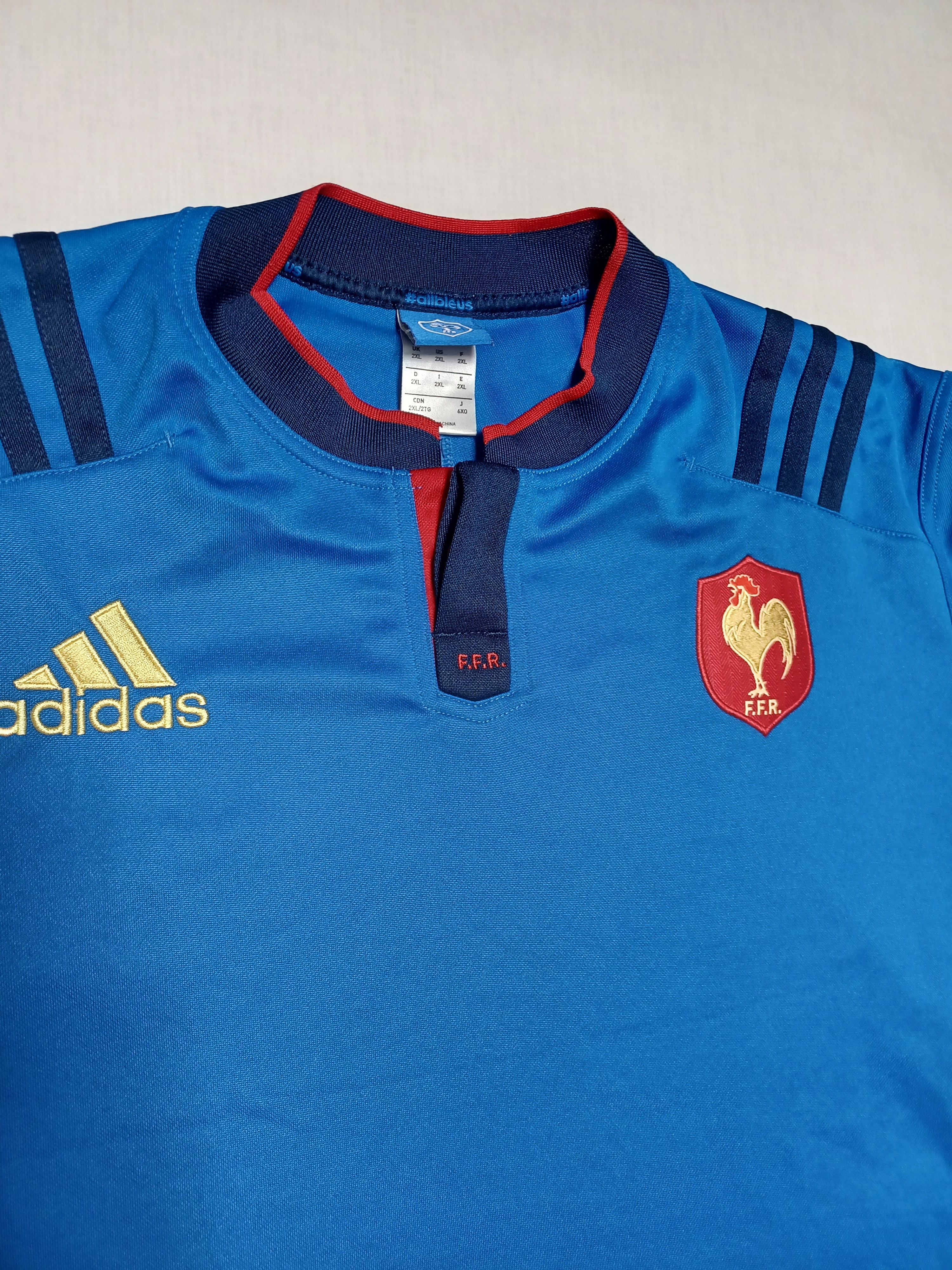 Adidas France Rugby national team 2014 vintage jersey Size US XXL / EU 58 / 5 - 3 Thumbnail