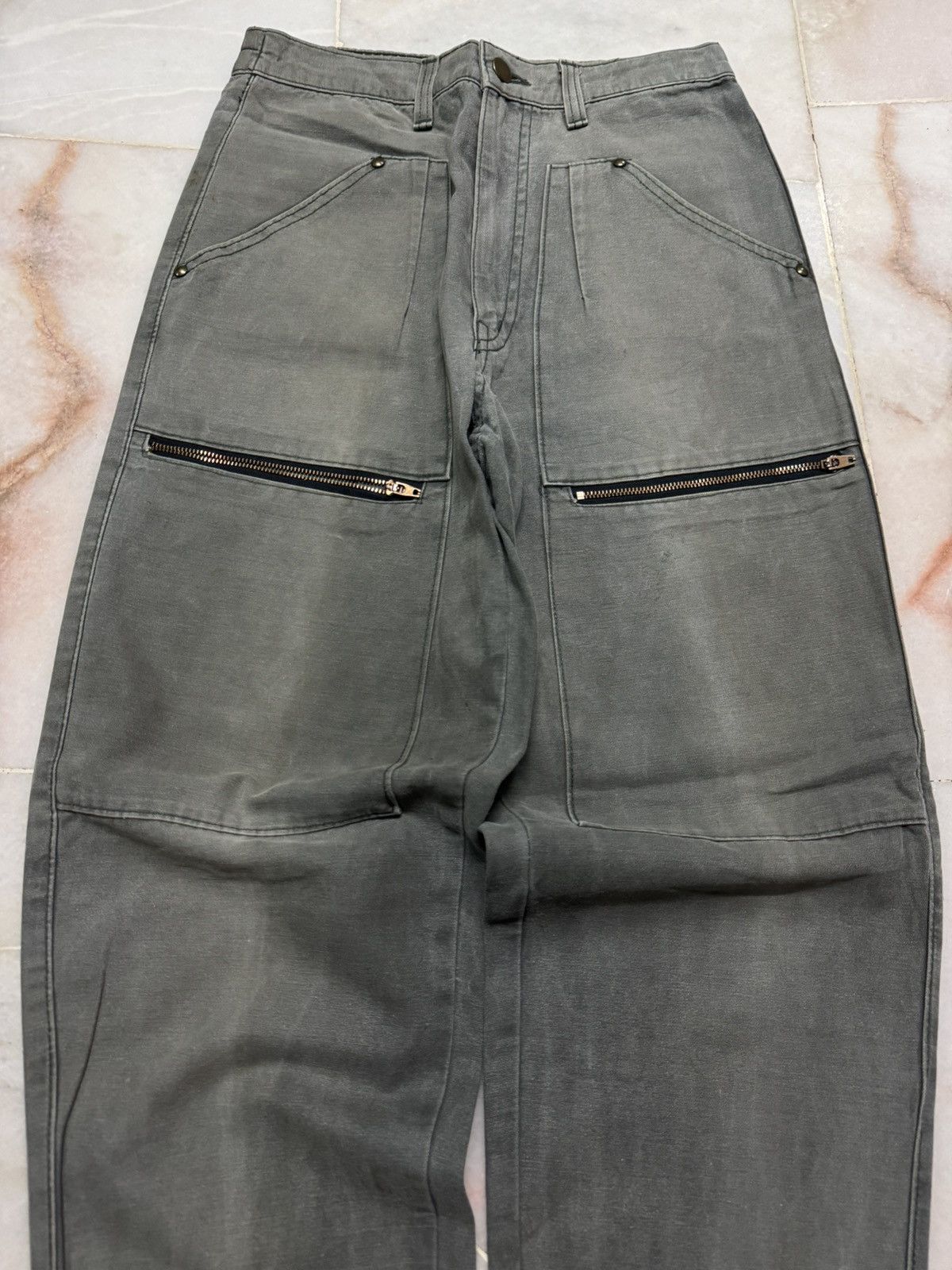 Japanese Brand THRASHED 90s WORKWEAR PANTS MULTIPOCKET DOUBLE KNEE Size US 26 / EU 42 - 3 Thumbnail