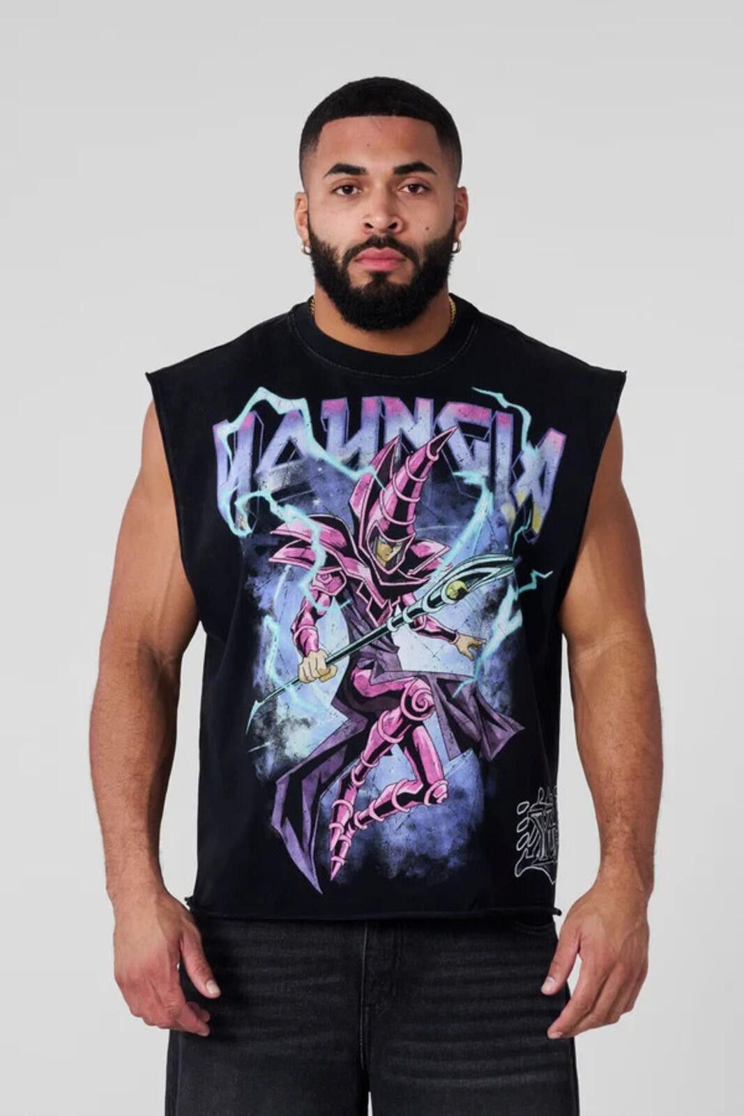 YoungLA YoungLA- Mens Medium Dark Magician-3033 -Yu-Gi-Oh!® Cut-Offs Size US M / EU 48-50 / 2 - 1 Thumbnail