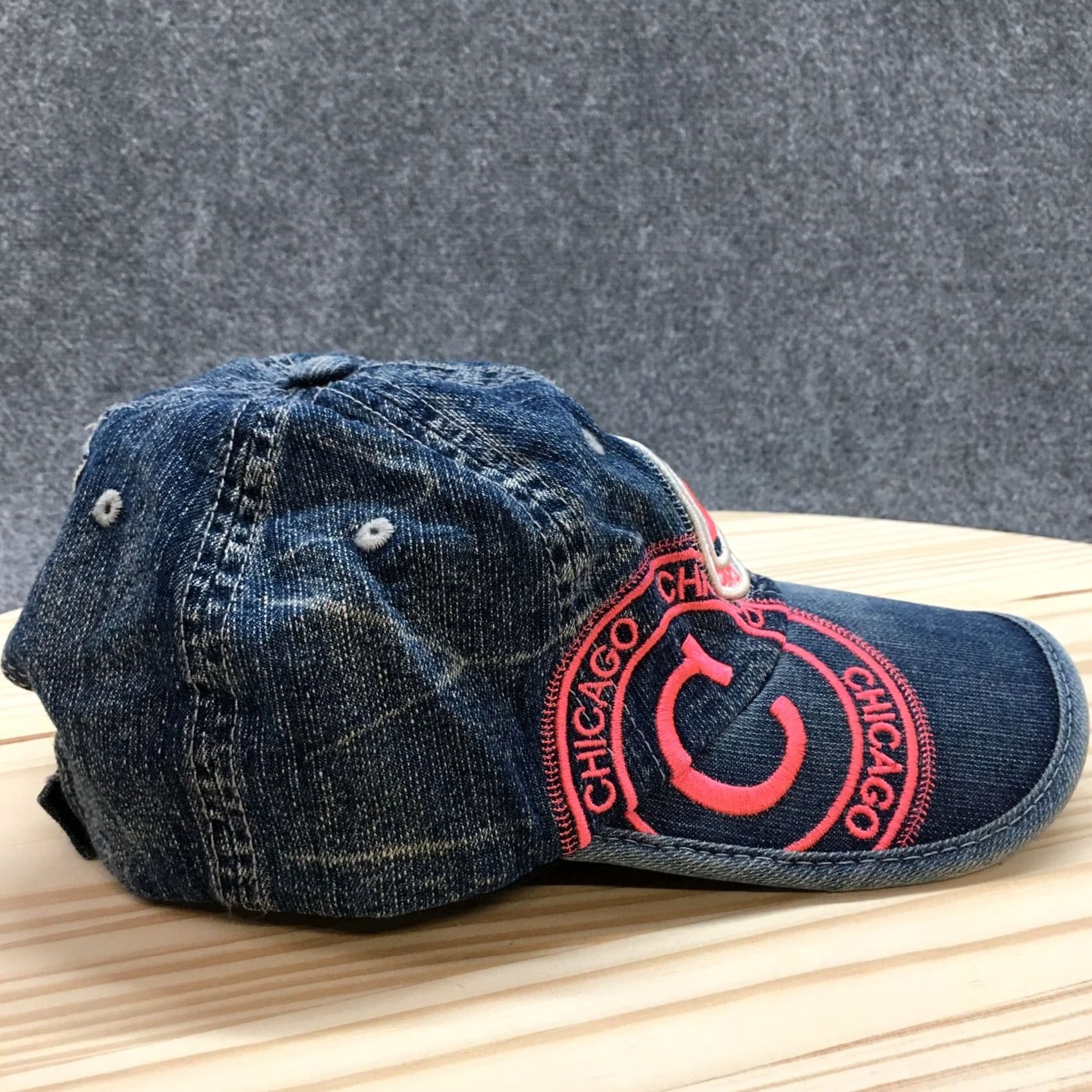 Logo 7 Rubin Ruth Chicago Baseball Cap Womens Blue Pink OS Curved Brim Embroidered Logo Adjustable Cap Size ONE SIZE - 5 Thumbnail