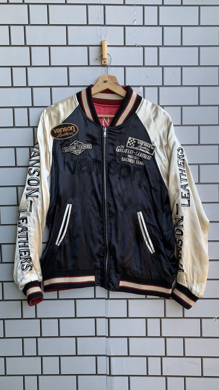 Japanese Brand Vintage Sukajan Vanson Leathers Reversible Jacket Size US M / EU 48-50 / 2 - 1 Thumbnail