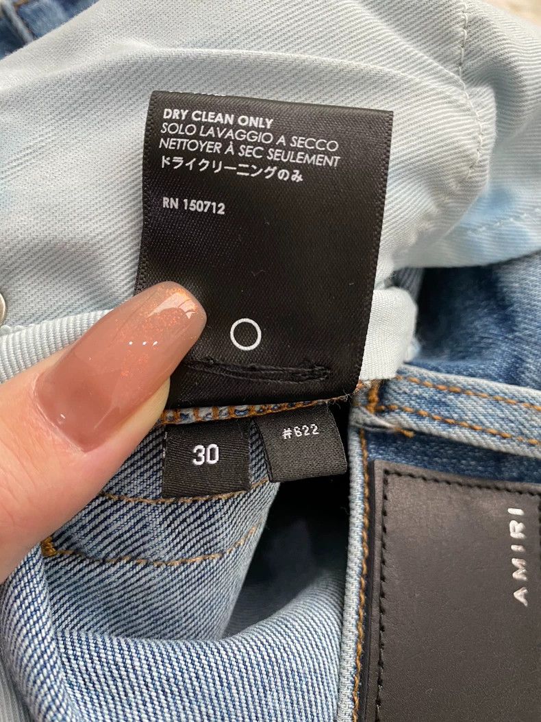 Amiri Amiri Washed Blue Hawaiian Patchwork Jean Size US 30 / EU 46 - 5 Thumbnail