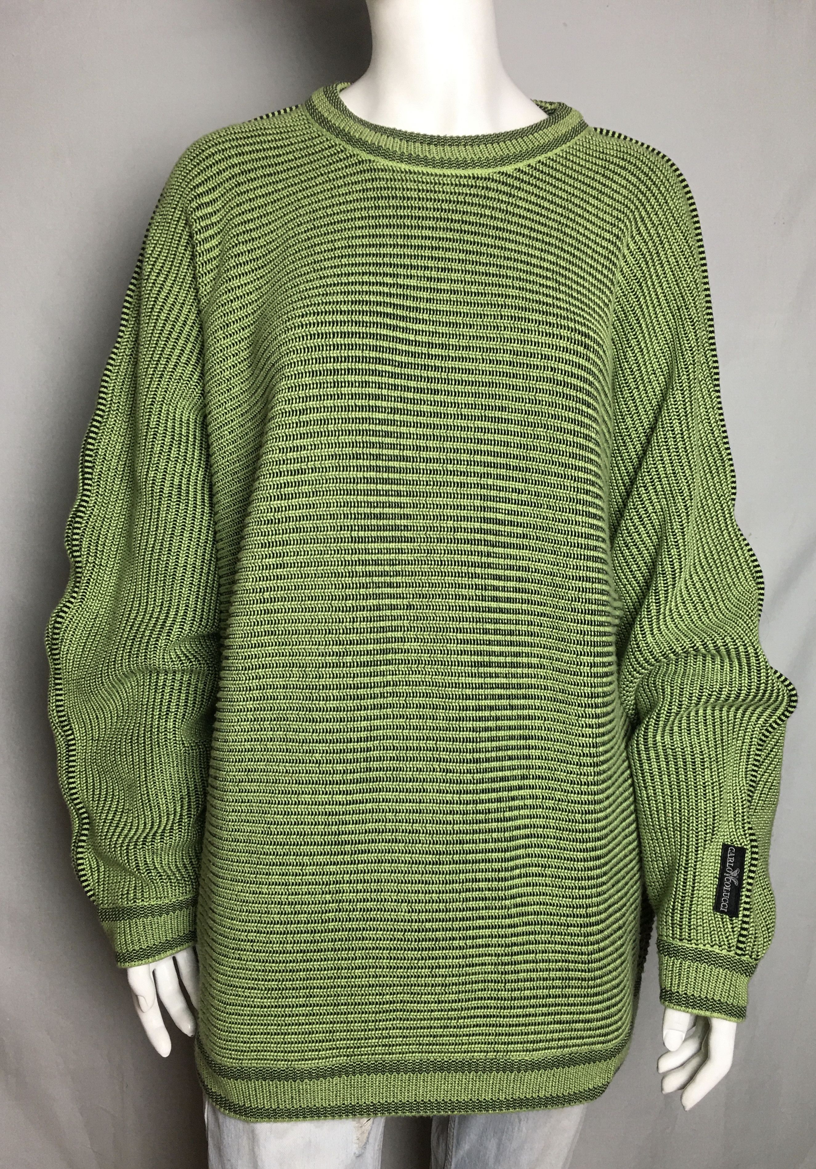 Carlo Colucci Carlo Colucci Vintage Knit Green Mens Sweater Size EU 54 Size US XL / EU 56 / 4 - 1 Thumbnail