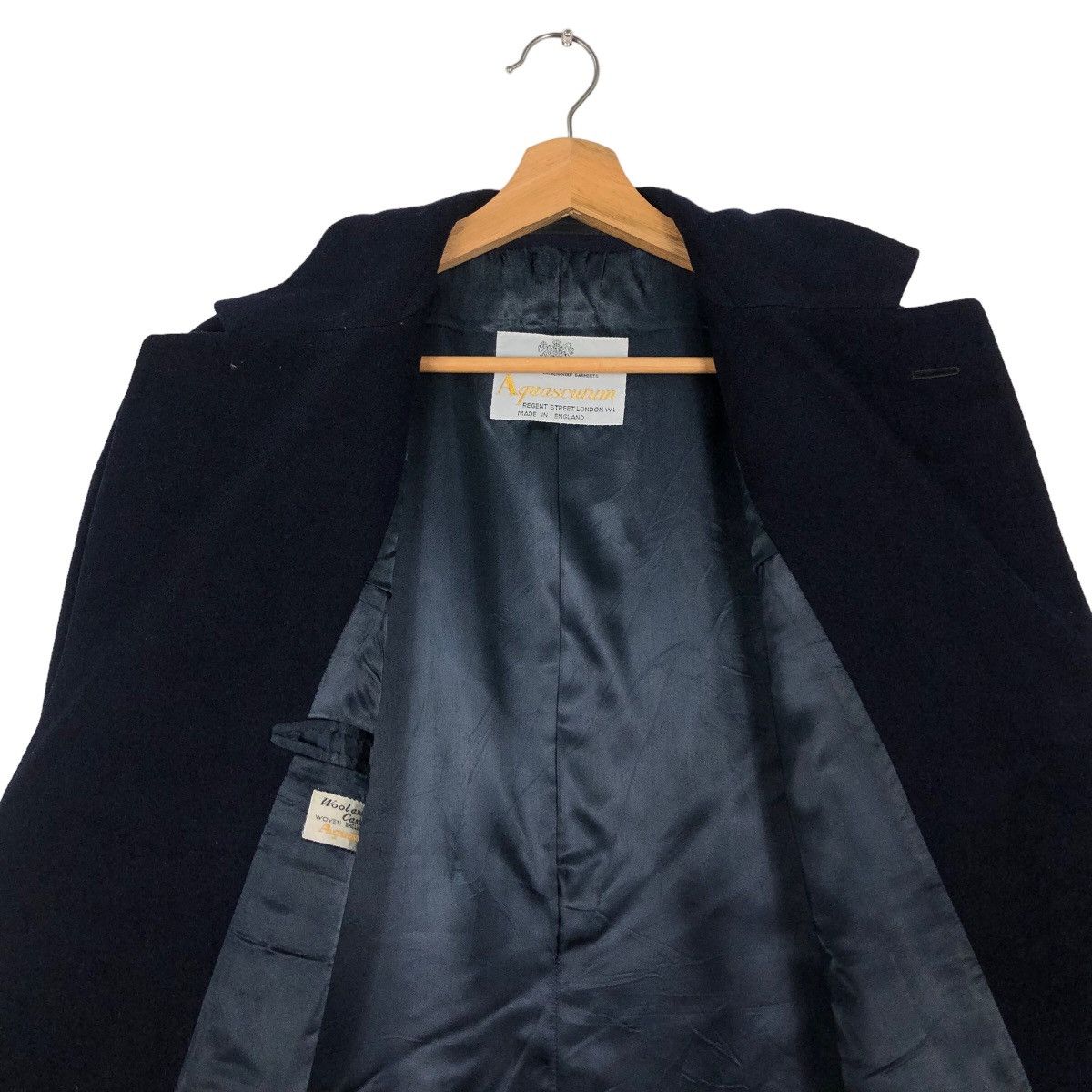 Vintage 🔥Rich Royal Blue - Fly Long Jacket Wool Aquascutum England Size US M / EU 48-50 / 2 - 11 Thumbnail