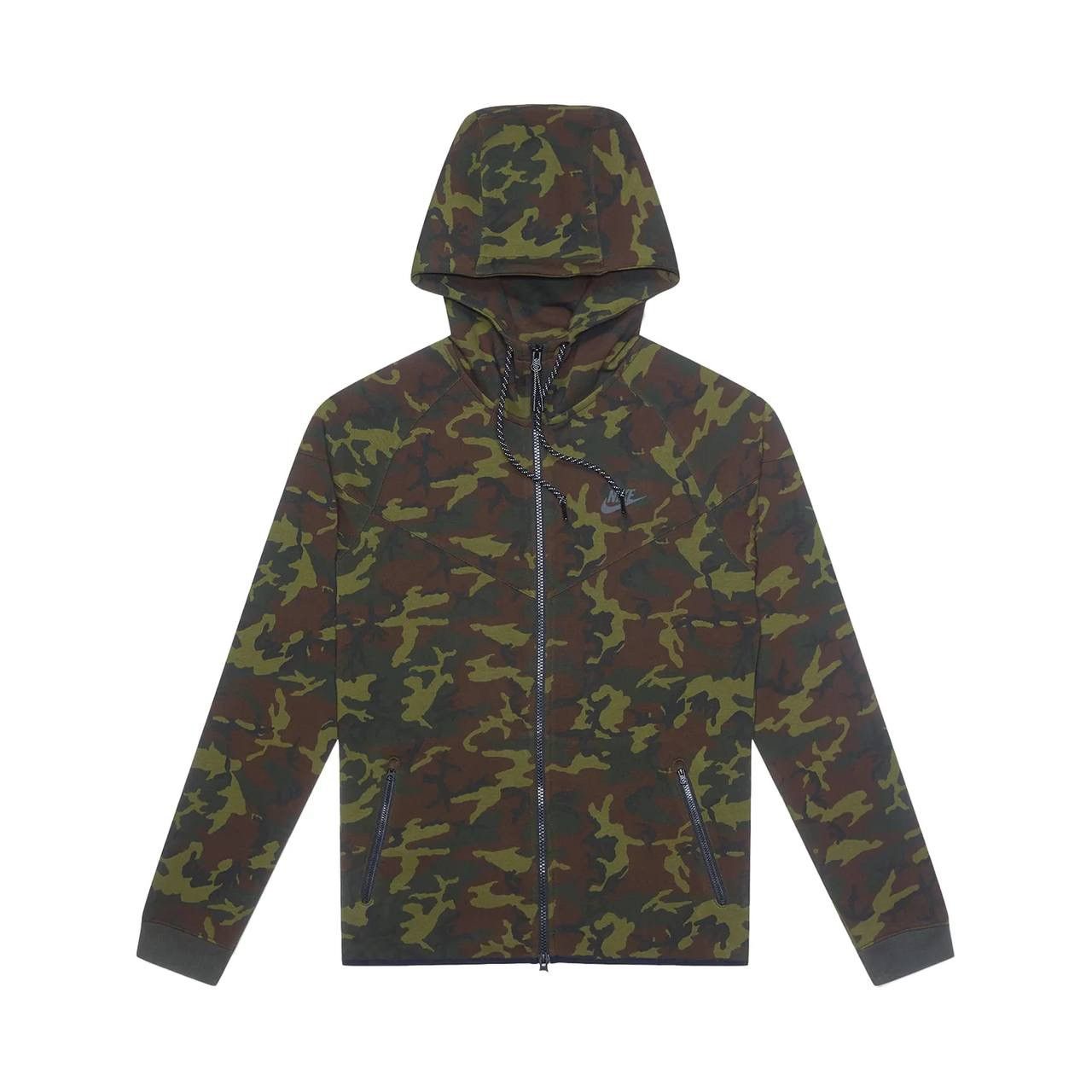 Vintage Nike Tech fleece Camo drill Zip Hoodie size S